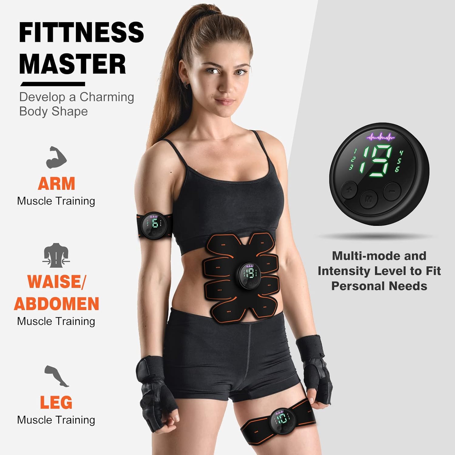 ABS Stimulator Workout Equipment, Ab Machine USB Rechargeable Gear for Abdomen/Arm/Leg, Strength Training Equipment for Men and Women - Image 3