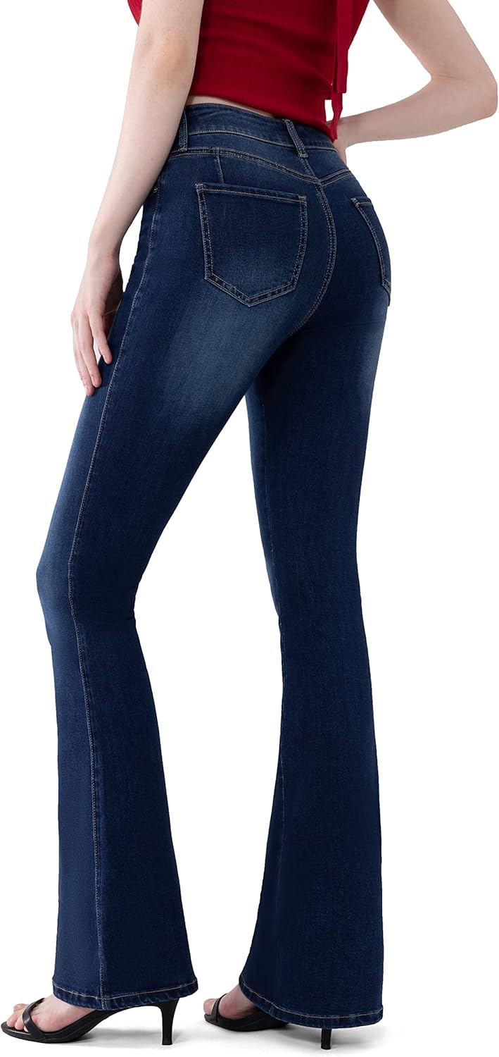 FLYING BANANA Women's Curvy Strtchy Bootcut Flare Denin Jeans - Image 3