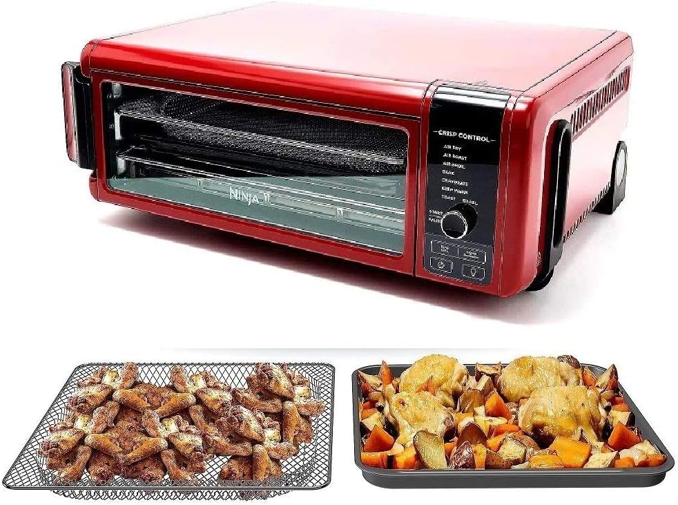 Ninja SP101 8-in-1 Air Fry Large Toaster Oven Flip-Away for Storage Dehydrate Keep Warm 1800w XL Capacity (Renewed) RED - Image 2