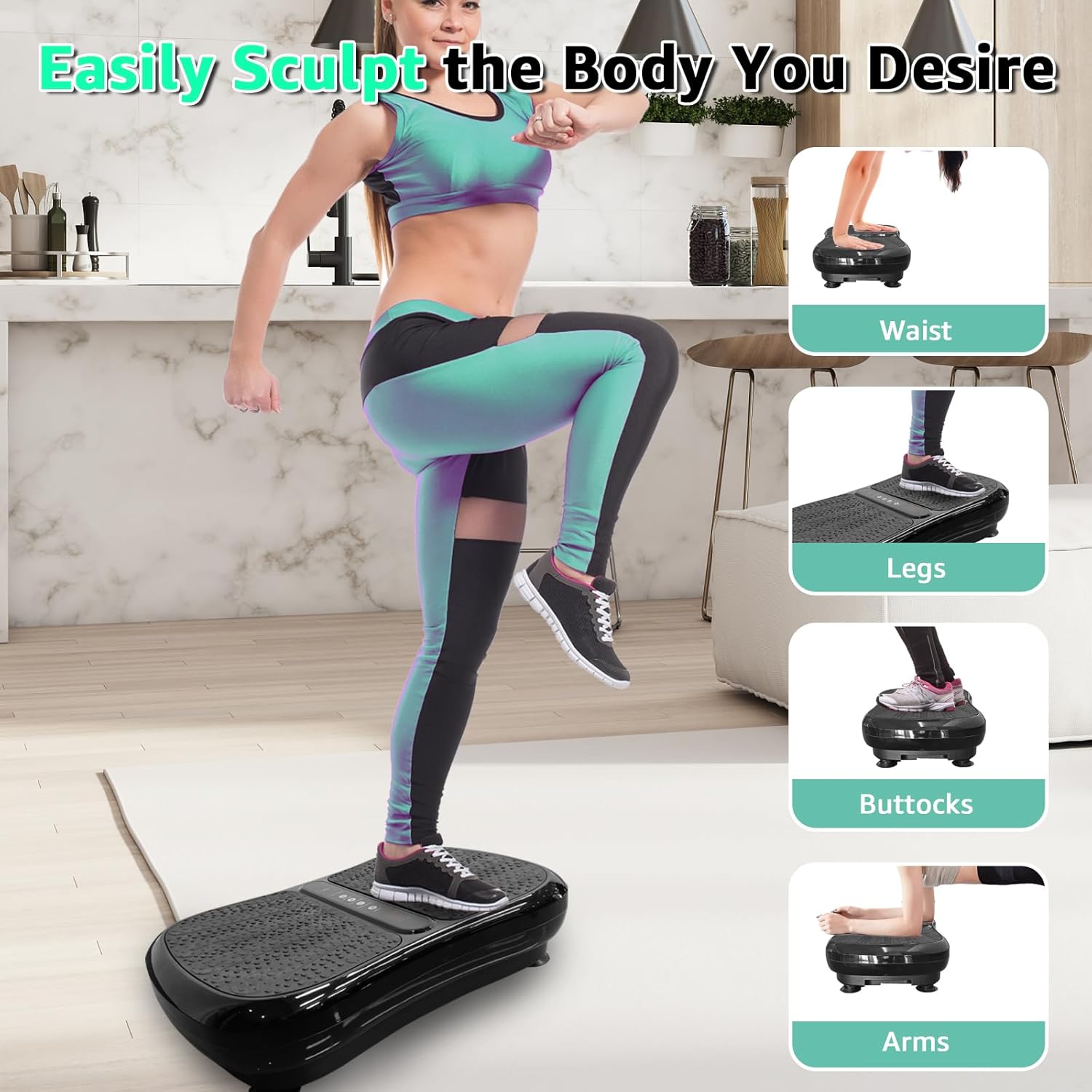 330LBS Vibration Plate Exercise Machine, 99 Levels Vibrating Plates Platform for Weight Loss, Whole Body Waver Shaker, Home Gym Shaping Fitness Workout - Image 3