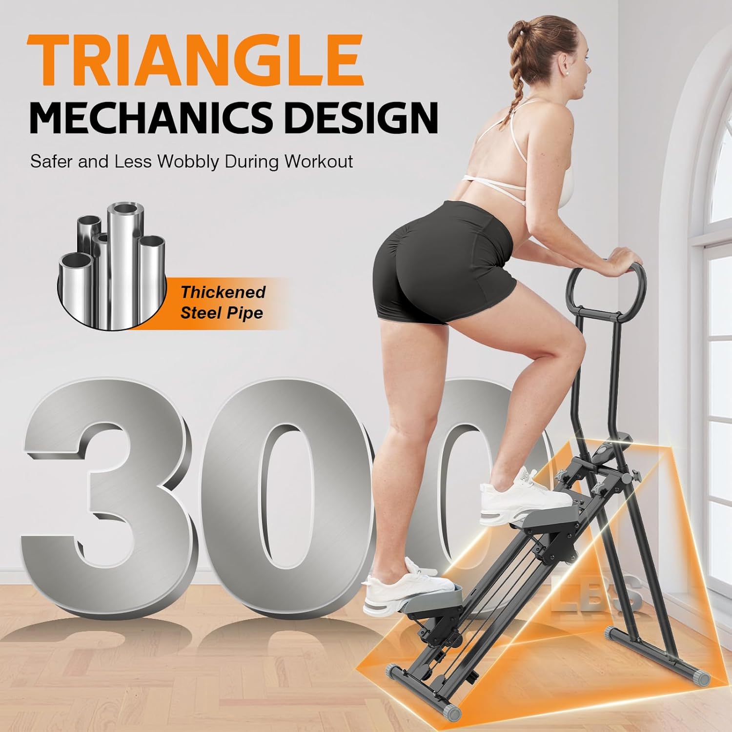 Stair Stepper for Home,Folding Cardio Stair Climber for Full Body Workout,Vertical Climber Exercise Machine with Adjustable Handlebar,300LBS Capacity - Image 6
