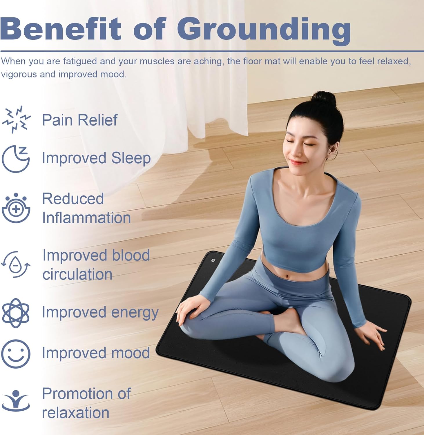 Grounding Mat 35.4x23.6 inches, Grounding Sleep Mat, Grounding Pad for Bed, Universal Grounding Foot Mat for Reduce Pain and Inflammation, Relieve The Stress and Keep Healthy - Image 7
