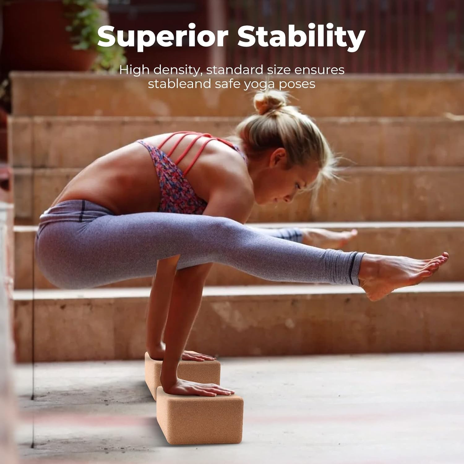 Cork Yoga Blocks 2 Pack Set -Natural Cork from Portugal, 9"x6"x4" Yoga Blocks Non-Slip&Anti-Tilt for Women| Men, Lightweight, Odor-Resistant| Moisture-Proof, Perfect Yoga Equipment - Image 3
