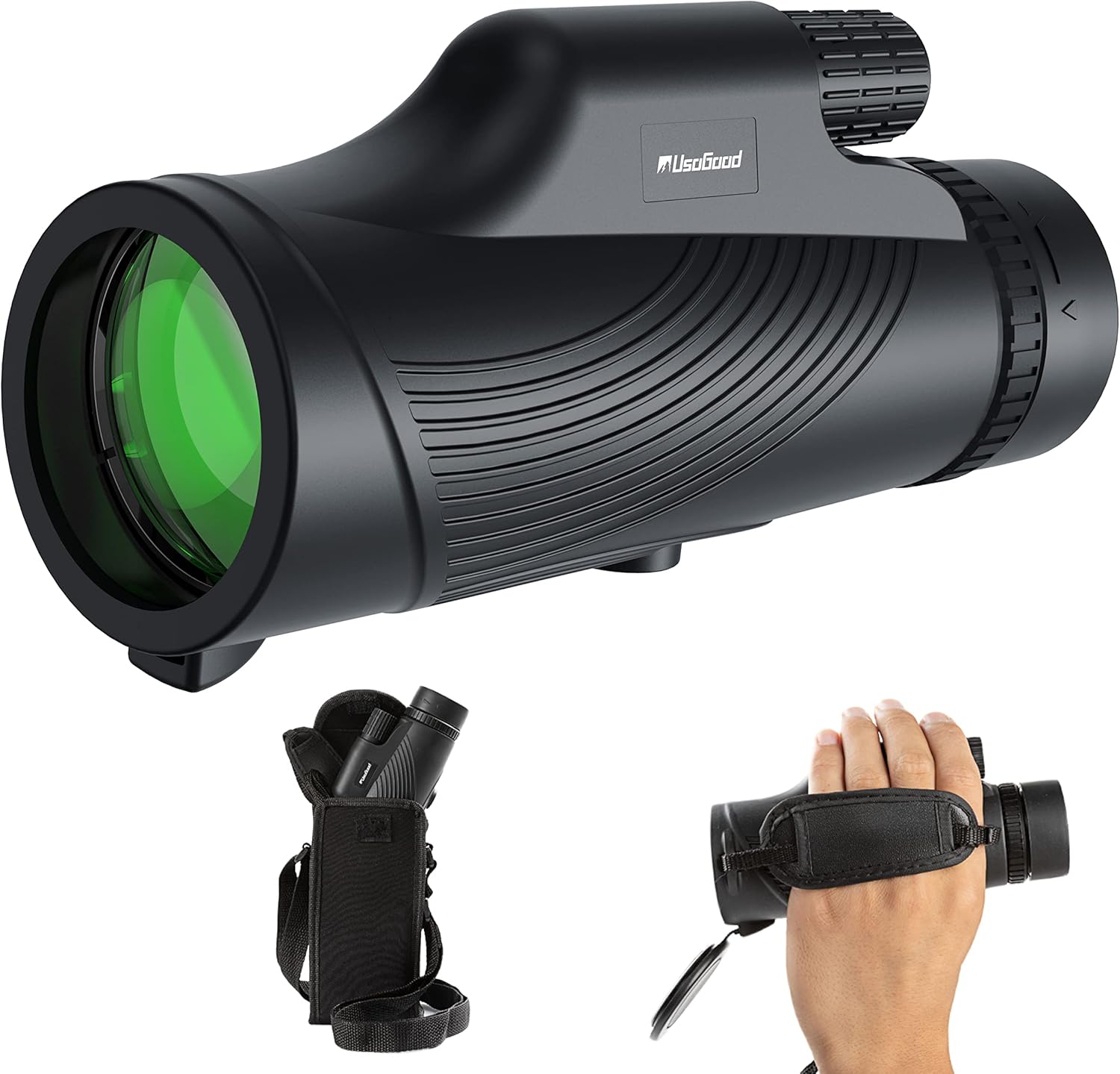 Monocular Telescope, 10x42 Monoculars for Adults, Usogood Compact Portable Waterproof Monocular with Hand Strap, Lightweight Handheld Pocket Telescope for Bird Watching - Image 2