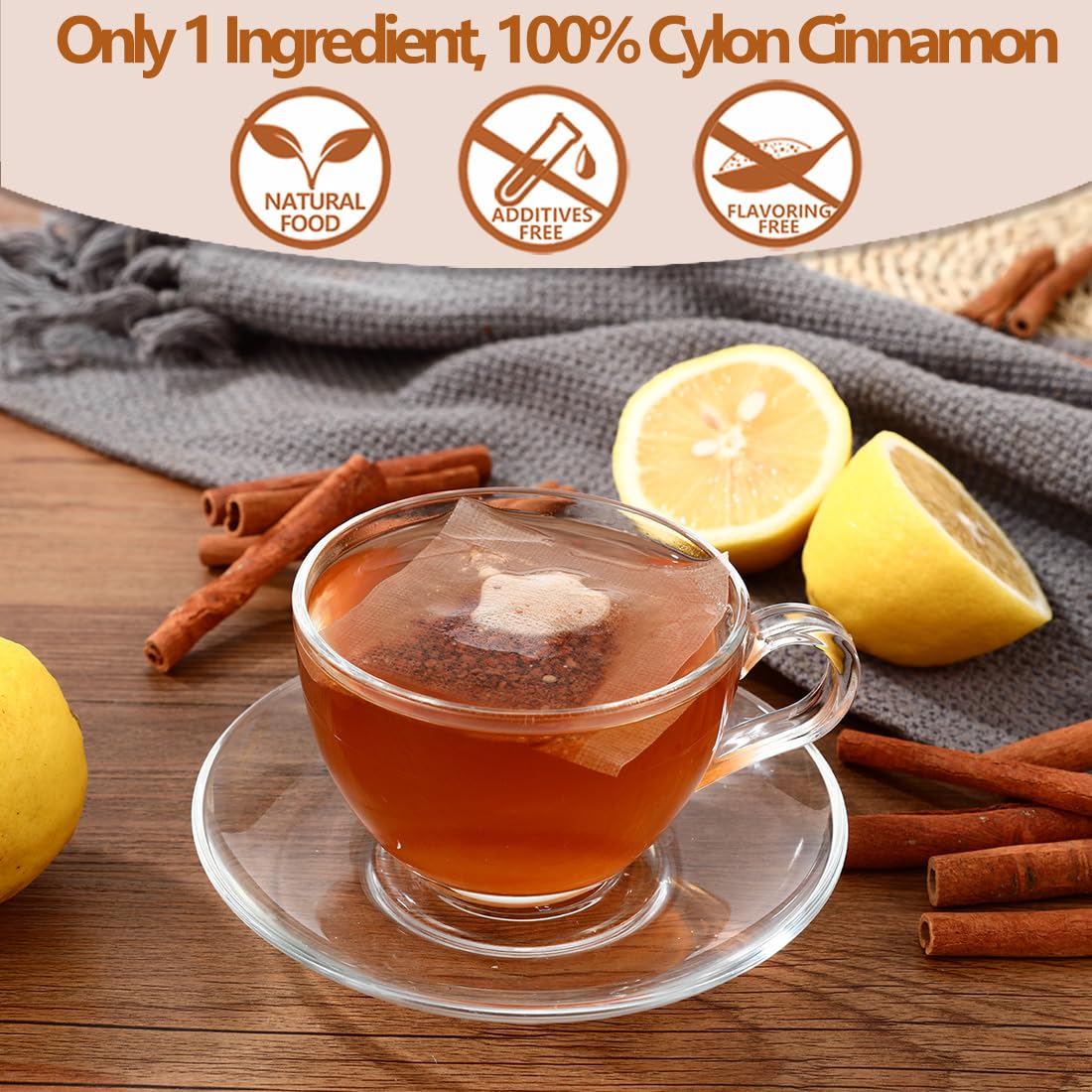 Premium 100 Pure Ceylon Cinnamon Tea Bags, Made with 100% Ceylon Cinnamon Sticks, No Additives & Caffeine Free. - Image 6