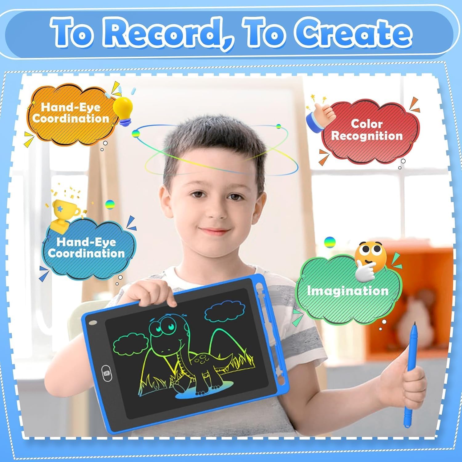 12 Pack LCD Writing Tablet for Kids, 8.5 Inch Colorful Doodle Board Drawing Tablet, Erasable Doodle Pad for Toddlers, Educational Learning Toys Birthday Gifts for Boys Girls Age 3 4 5 6 7 8 - Image 3