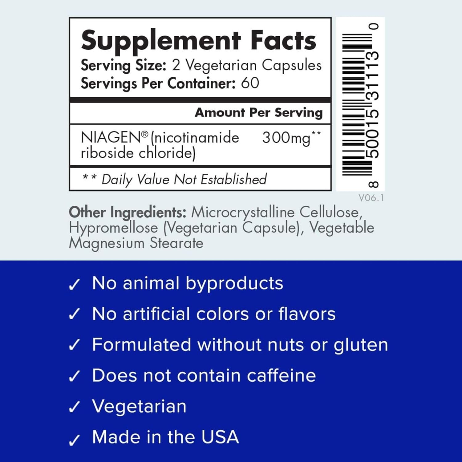 TRU NIAGEN Patented NAD Supplement for Anti Aging and Cell Regeneration, Niagen, 60 300 mg Servings | Supports Cellular Energy, Brain, Muscle | Nicotinamide Riboside (NR) Take 2 Daily | 1 Bottle - Image 9
