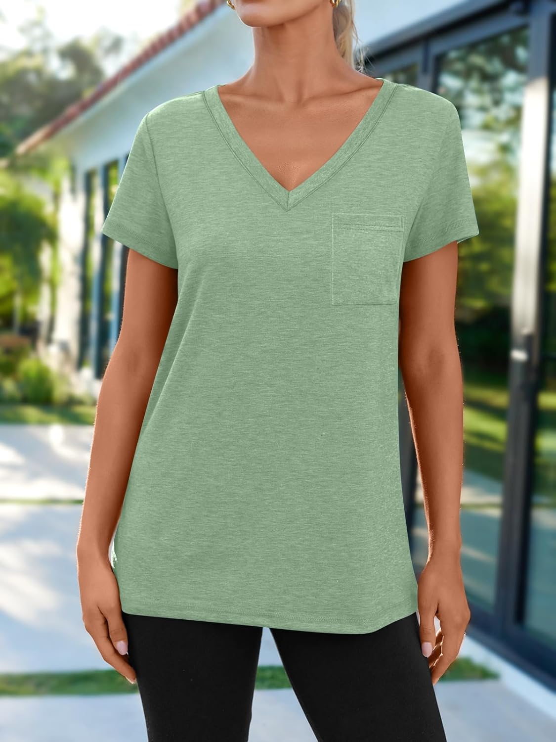 AUTOMET T Shirts for Women Short Sleeve Shirts V Neck Plus Size Summer Tops Casual Beach Vacation Outfits Clothes 2025 - Image 3