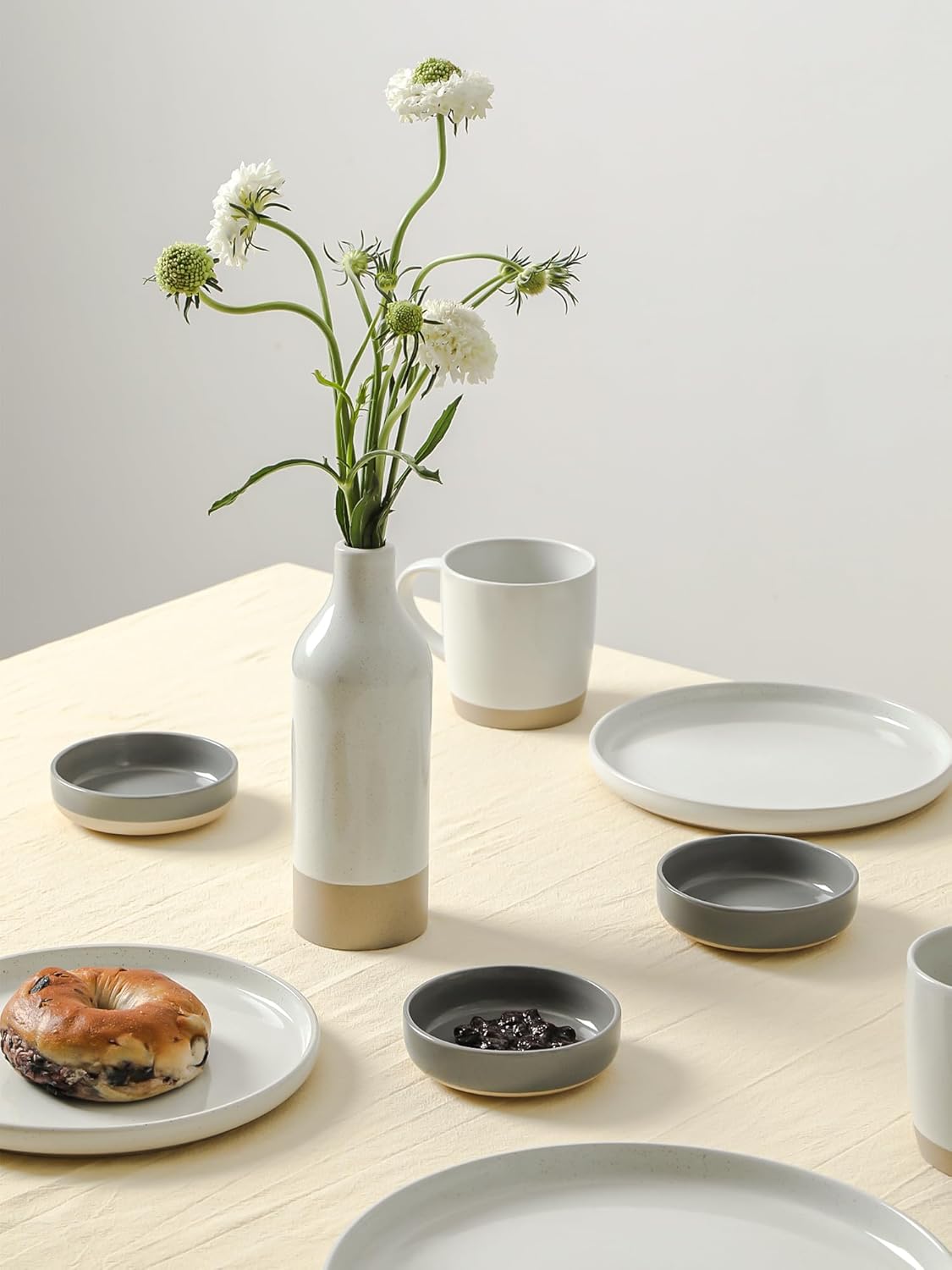Famiware Saturn Plates and Bowls Set of 12 and Milkyway 4oz Dipping Bowls Set of 6, 18 Pieces Dinnerware Sets, Dark Gray - Image 7