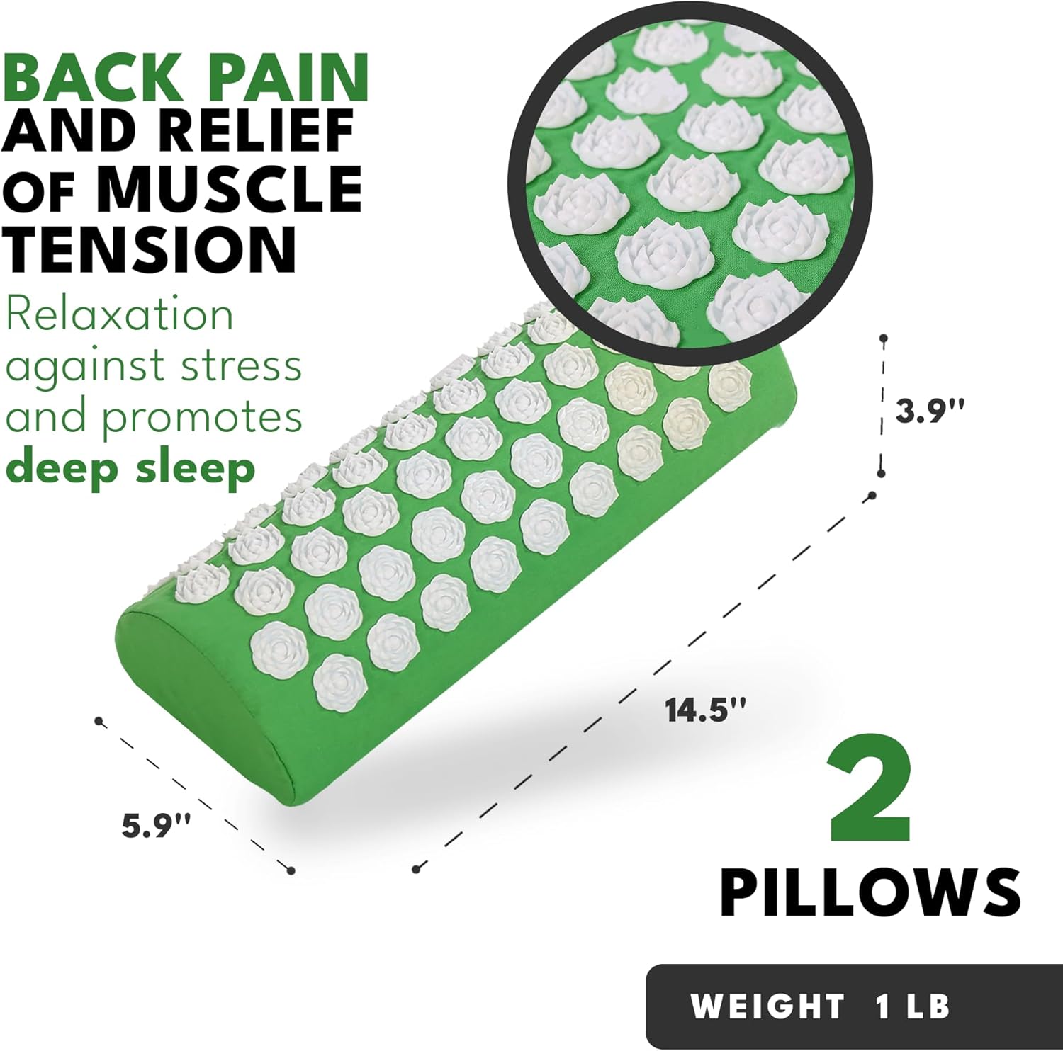 PAALCO Acupressure Mat - Acupuncture Mat with 2 Pillows Massage Mat Set for Pain Relief Relieving Back and Neck Pain Acupressure Tool - Image 5