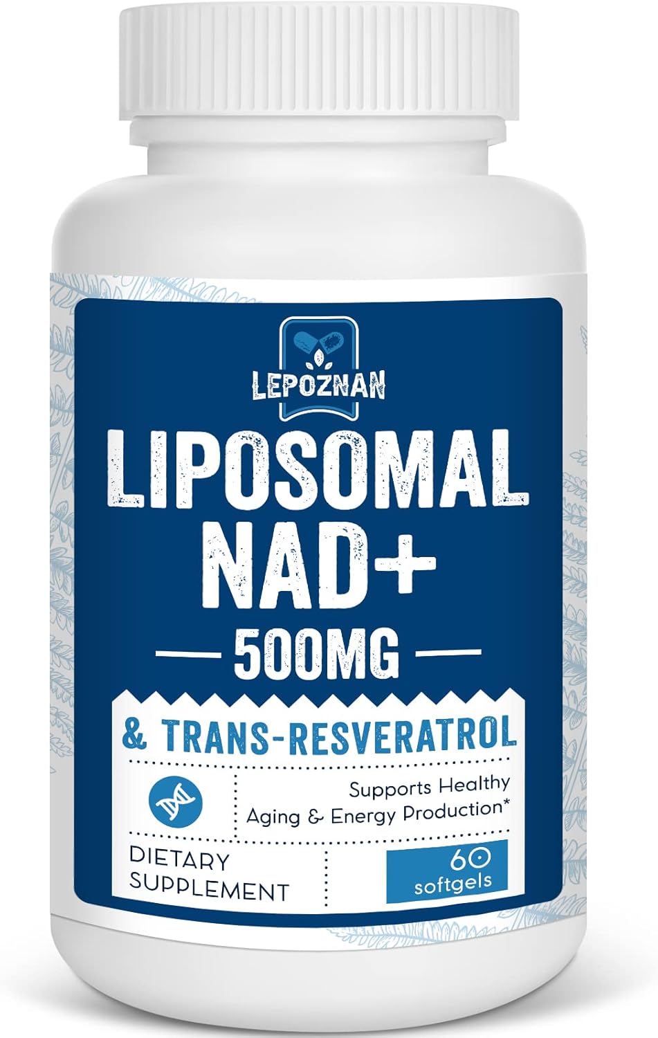 Liposomal NAD+ 500 mg + Trans-Resveratrol 300 mg, Superior Absorption True NAD Supplement Efficient for Cellular Energy Metabolism & DNA Repair, 60 Softgels - Image 2