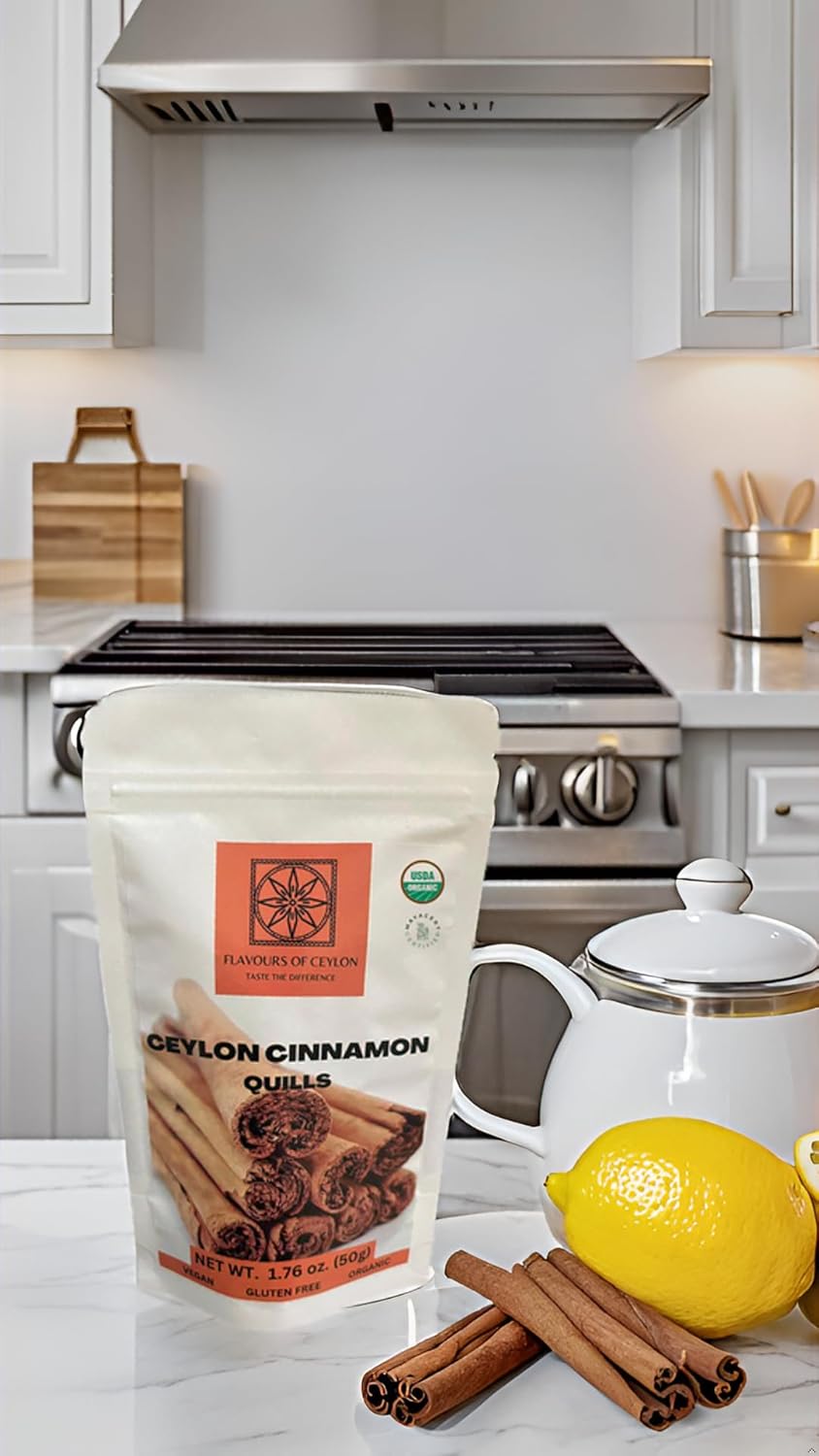 Flavours of Ceylon – Ceylon Cinnamon Quills – 50 Grams (1.7 Oz) Pure Ceylon Cinnamon – Made in Sri Lanka – 100% USDA Organic Certified - Image 6