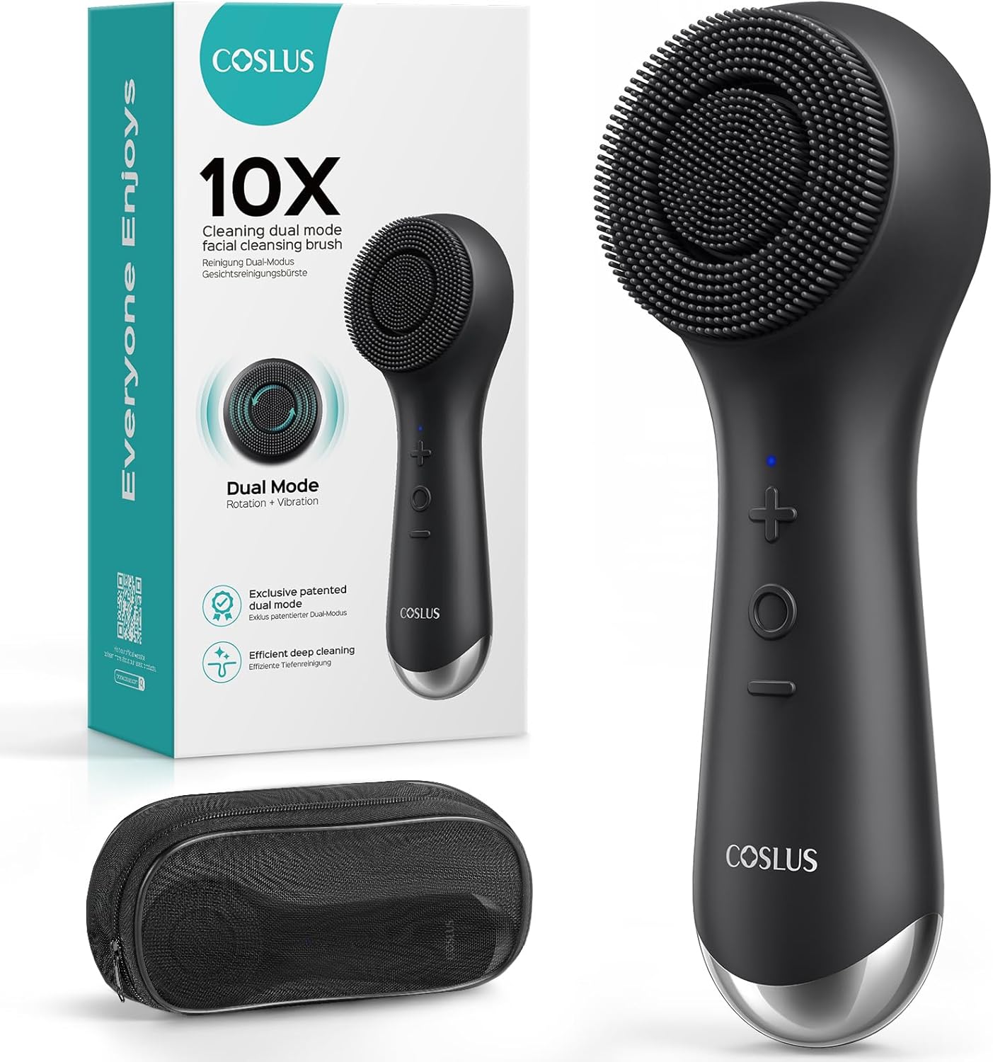 COSLUS Face Scrubber Facial Cleansing Brush: 2 in 1 Spin and Vibration Patented Tech, Silicone Electric Exfoliator Scrubber with Automatic Foaming, Waterproof Face Cleanser Brush for Men and Women - Image 2