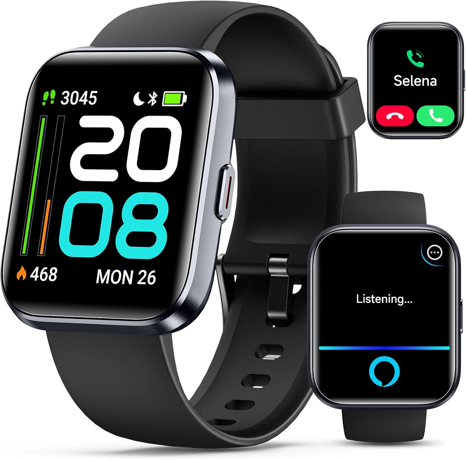 Smartwatch for Women/Men, Compatible with Android & iPhone, 1.8'' Fitness Tracker Watch with Alexa, Call & Notification Alerts, Heart Rate & Sleep Monitor, 120 Sports Modes, Waterproof Smart Watch - Image 2