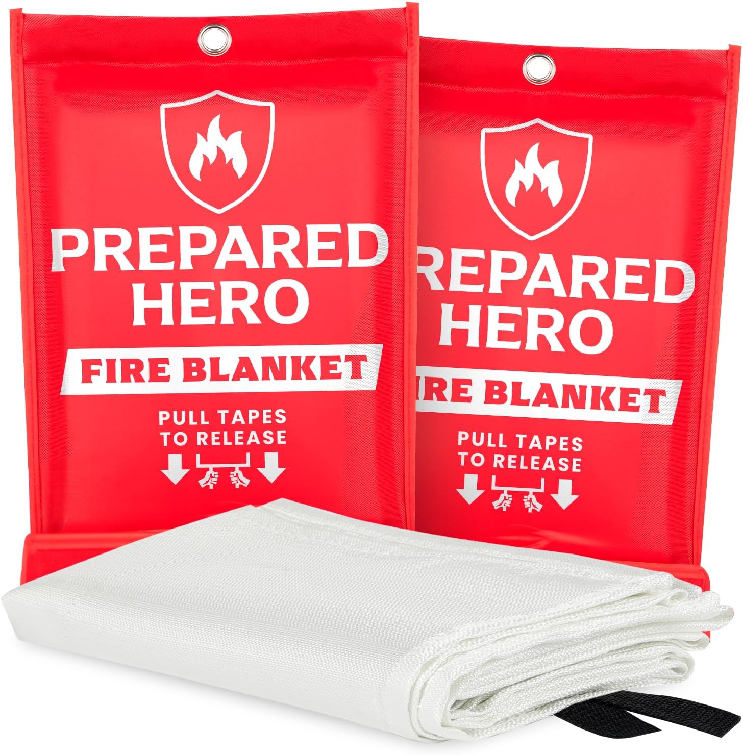 Prepared Hero Emergency Fire Blanket - 2 Pack - Fire Suppression Blanket for Kitchen, 40” x 40”, for Home, Fiberglass Fire Blanket. - Image 2