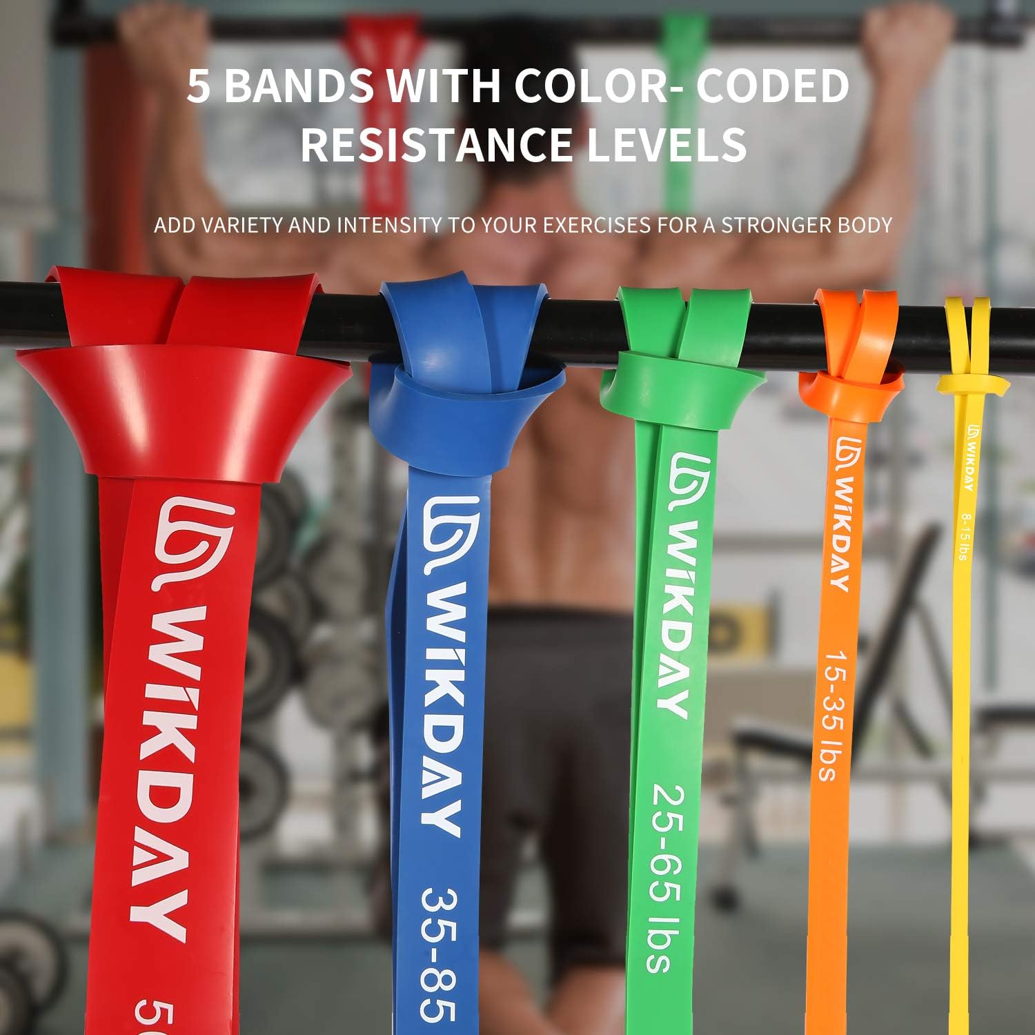 Resistance Bands, Pull Up Bands, Workout Bands for Exercise, Thick Heavy Resistance Band Set with Door Anchor, Elastic Bands for Body Stretching, Crossfit Training at Home/Gym Men & Women Women - Image 4