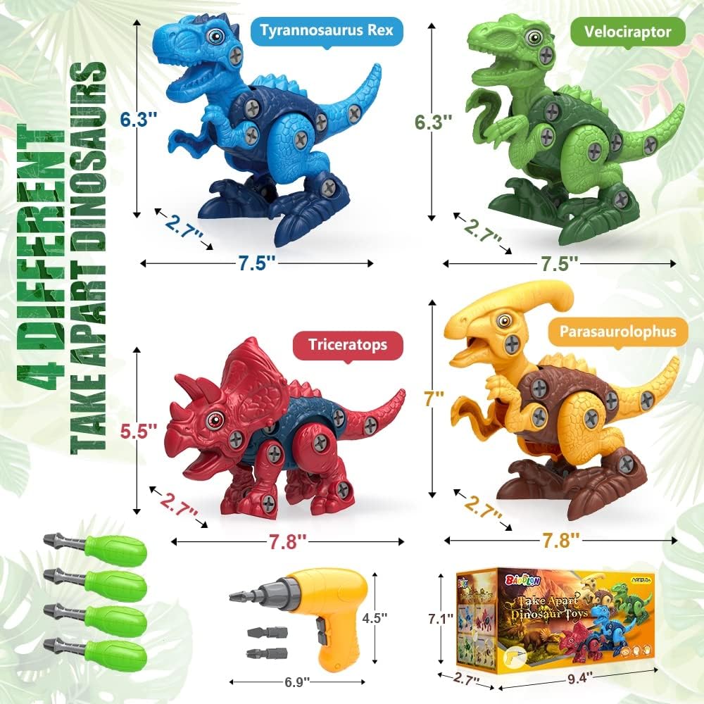 BAODLON Dinosaur Toys for 3-7 Year Olds - Building Dinosaurs with Electric Drill - Educational STEM Construction Toy - Christmas & Birthday Gift - Image 8