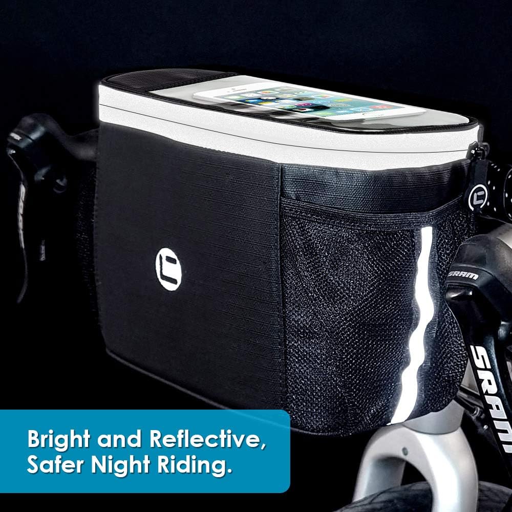 WOTOW Bike Handlebar Insulated Bag, Bike Front Phone Bag Cooler Storage Pouch With TPU Touch Screen Insulation Bicycle Frame Bag Strap On Cycling Accessories for Outdoor Hiking Travel Assistants - Image 6
