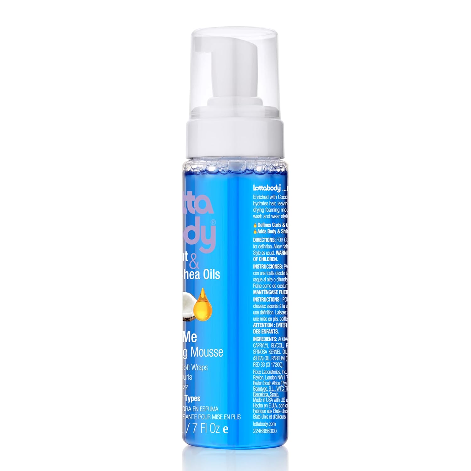 Lottabody Coconut Oil and Shea Wrap Me Foaming Curl Mousse , Creates Soft Wraps, Hair Mousse for Curly Hair, Defines Curls, Anti Frizz, 7 Fl Oz - Image 7
