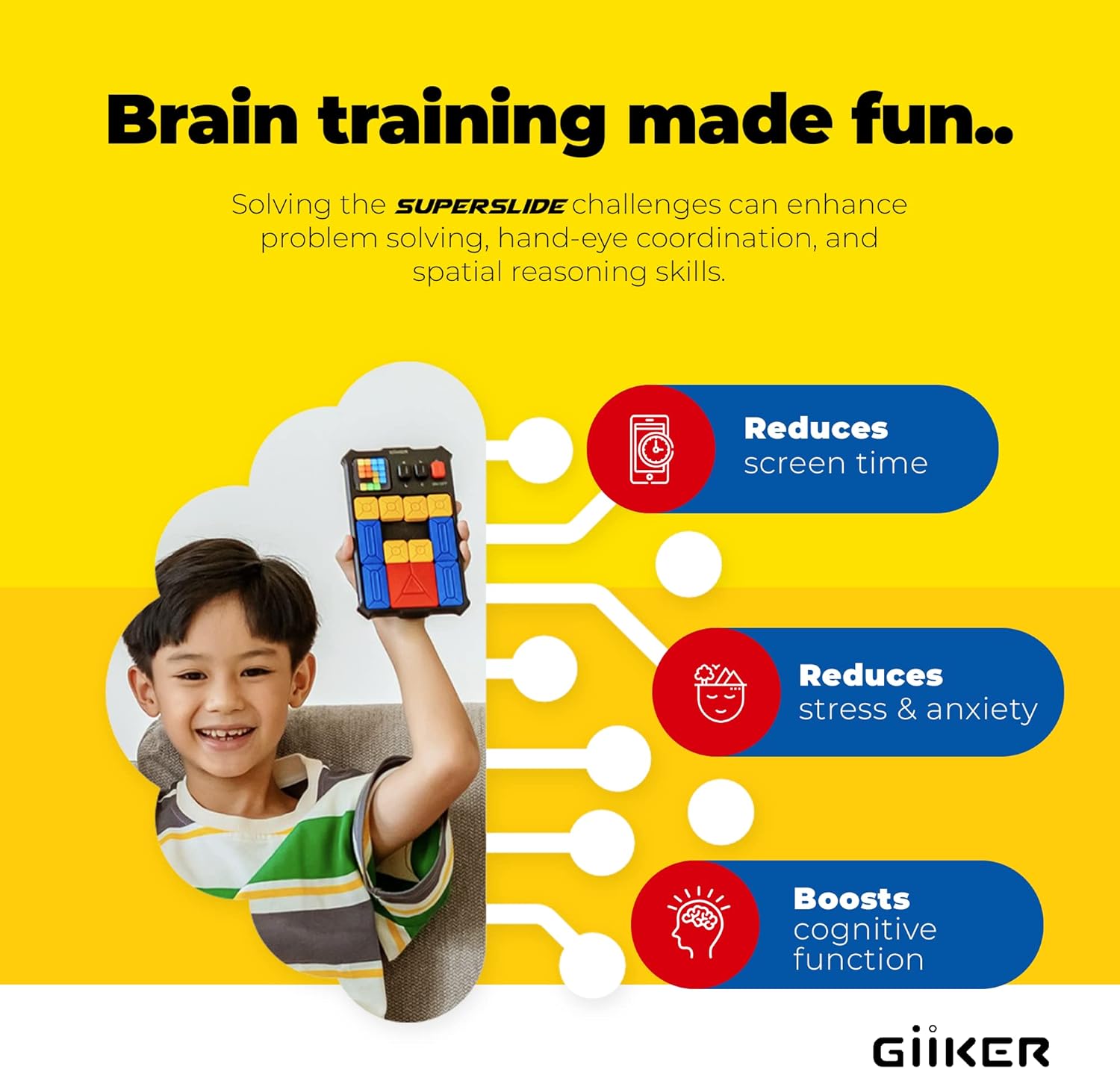 GiiKER Super Slide Puzzle Games, Original 500+ Challenges Brain Teaser Puzzle, Toys for Kids Teens, Travel Games Birthday Gifts Easter Basket Stuffers for Boys Girls, Activities for Road Trips - Image 5