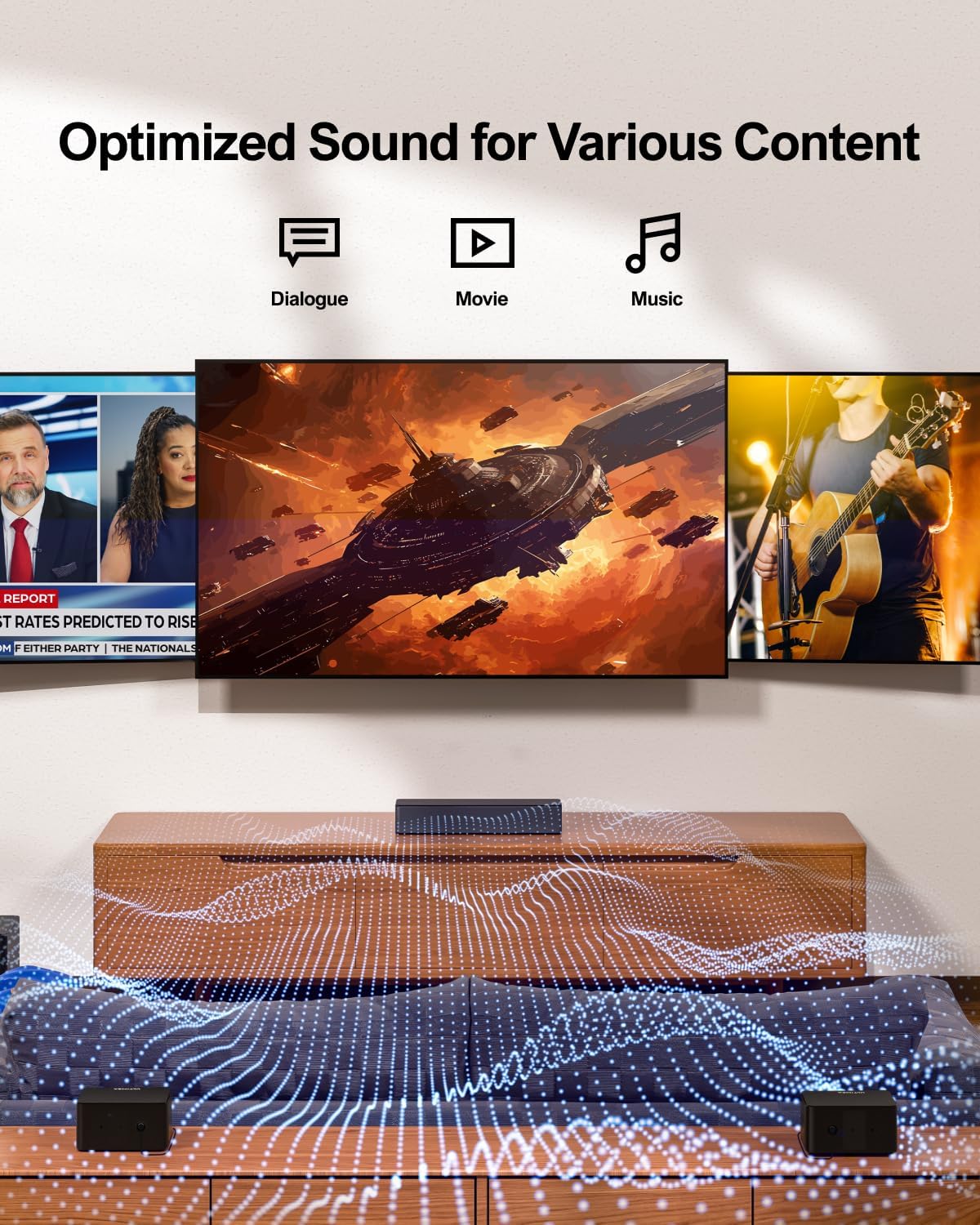 ULTIMEA 5.1 Virtual Surround Sound Bar, 320W Home Theater Surround System with Adjustable Speakers & Subwoofer, TV Speaker Soundbar, Sound Bar for Smart TV, Bluetooth 5.3, Easy Setup, Poseidon D50 - Image 8