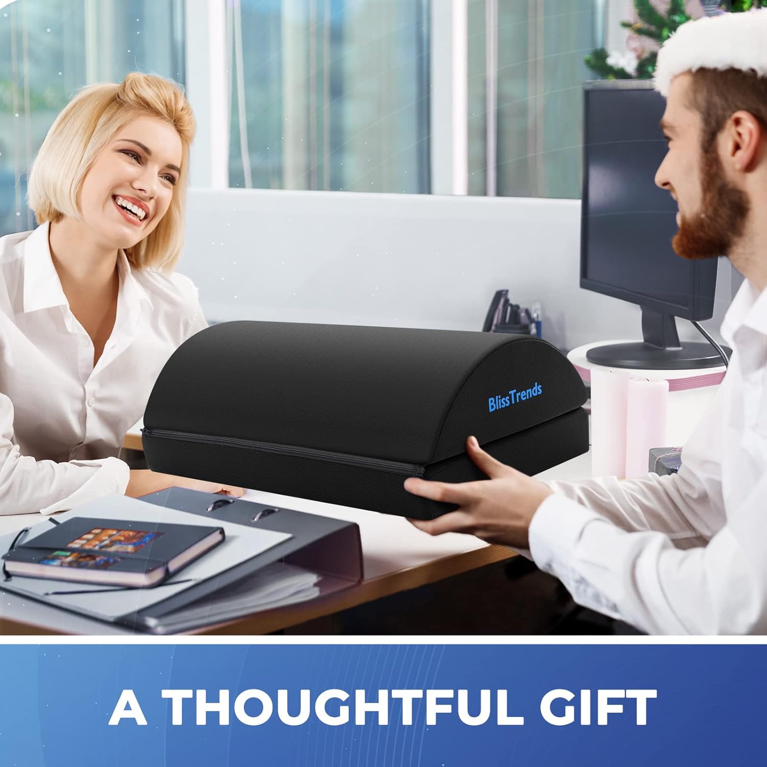 BlissTrends Foot Rest for Under Desk at Work-Versatile Foot Stool with Washable Cover-Comfortable Footrest with 2 Adjustable Heights for Car,Home and Office to Relieve Back,Lumbar,Knee Pain-Black - Image 8