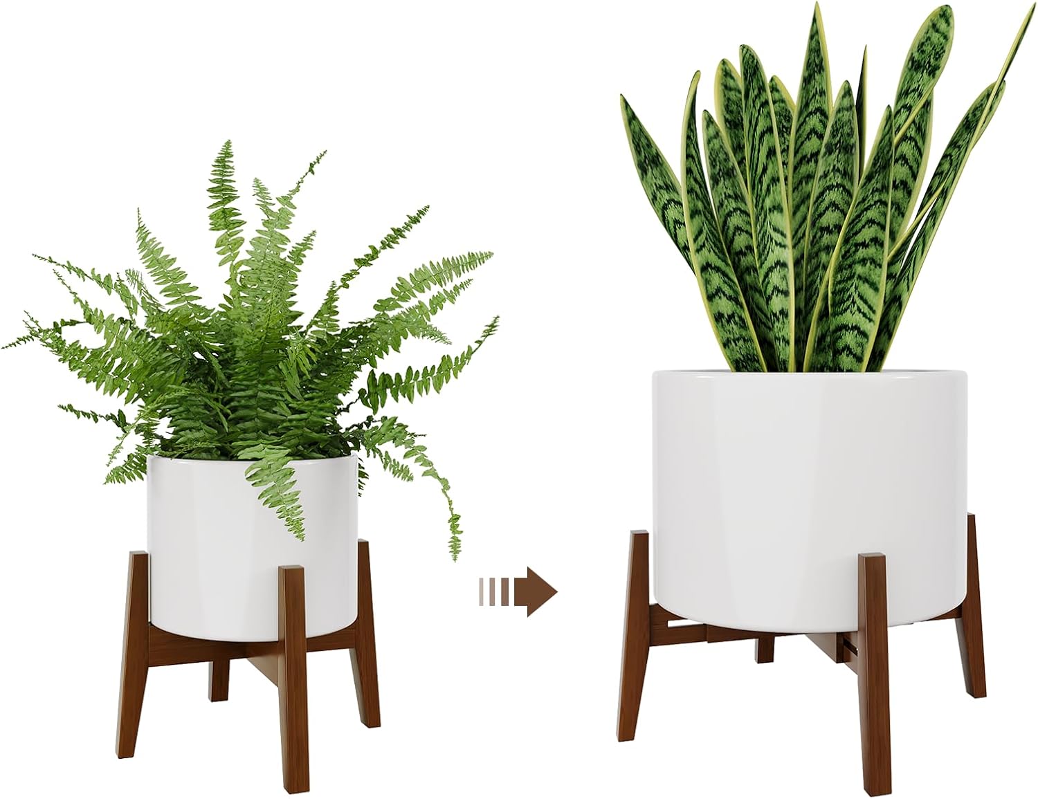 Bamworld Adjustable Plant Stand Indoor Bamboo Plant Holder for Indoor Plants Small Flower Stand for Living Room Bedroom Balcony Fit 8 9 10 11 12 inches Pots - Image 2