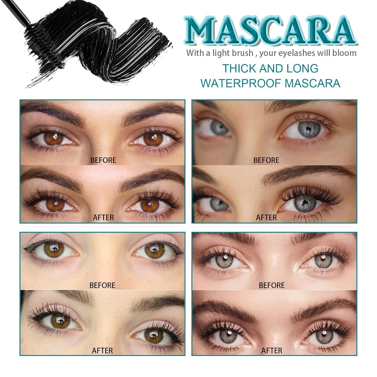 Mascara Liquid Lash Extensions - Brynn Thick and Slender, Waterproof and Sweat Resistant(Black 10.7g/0.38 OZ) - Image 6