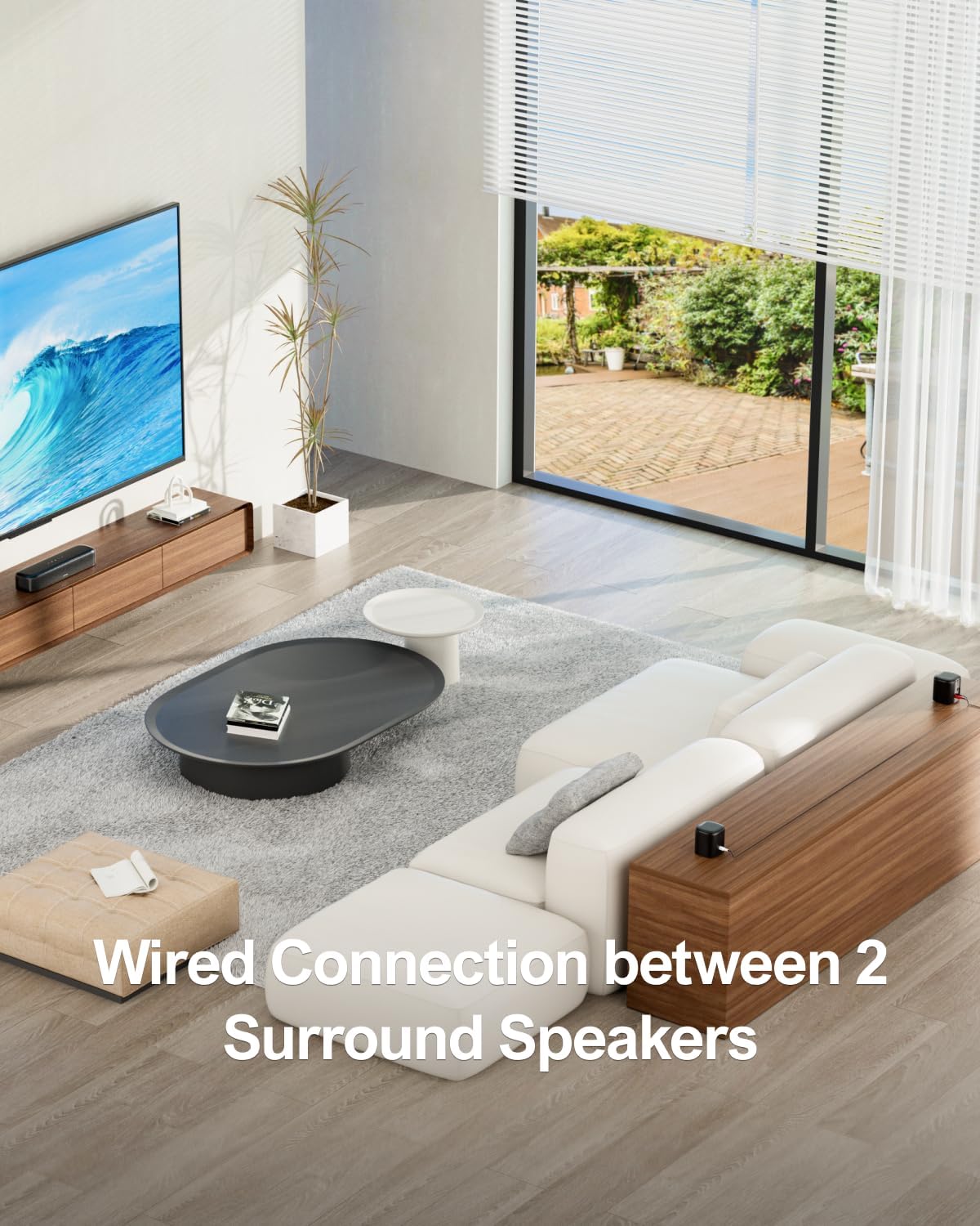 ULTIMEA 5.1 Sound Bar with Virtual Surround Sound System for TV, Sound Bar for Smart TV with 2 Surround Speakers for Home Theater, App Control, Wired Subwoofer, Peak Power 250W, Opt/AUX/BT, Aura A30 - Image 11