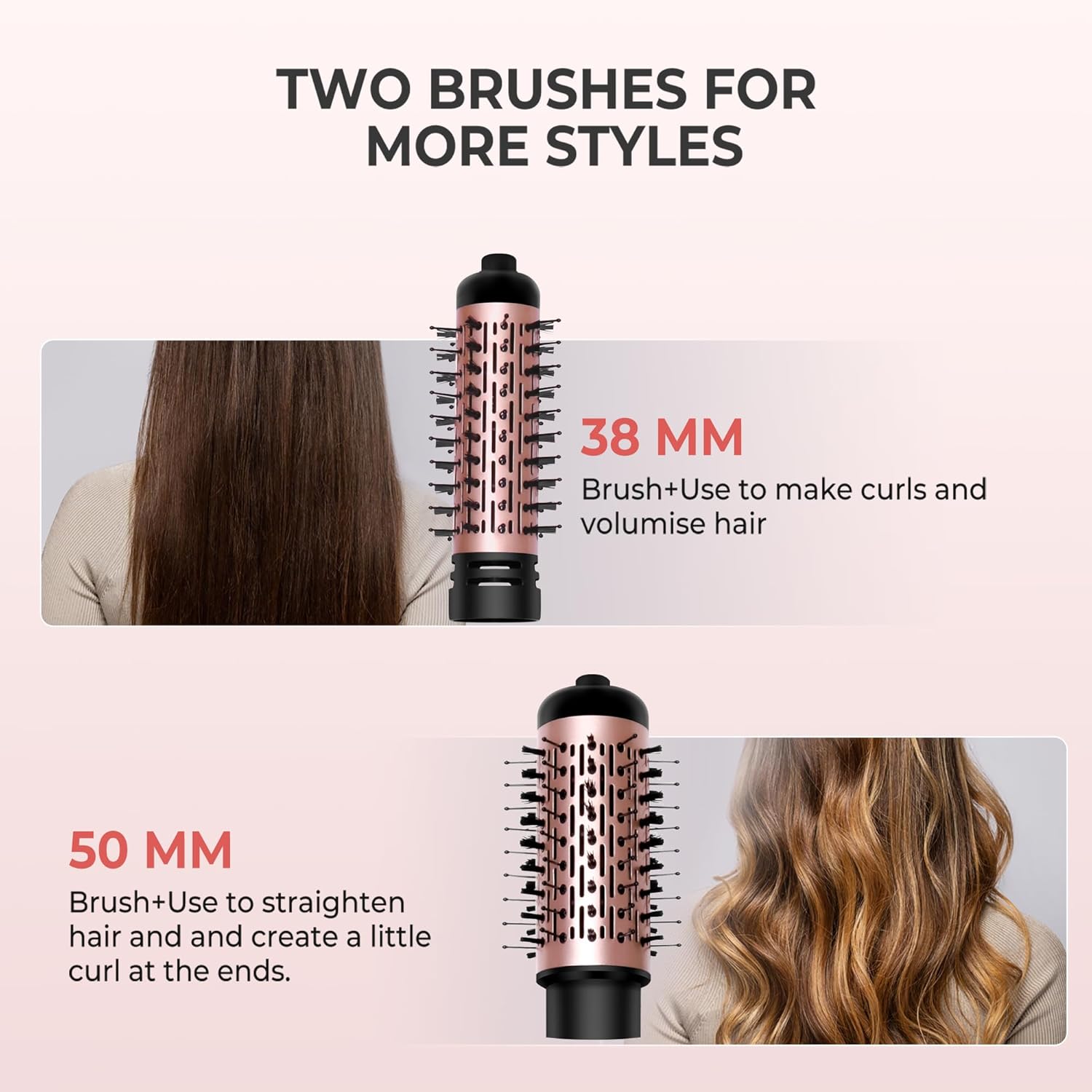 Hair Dryer Brush, 3-in-1 Rotating Round Hot Air - Image 6
