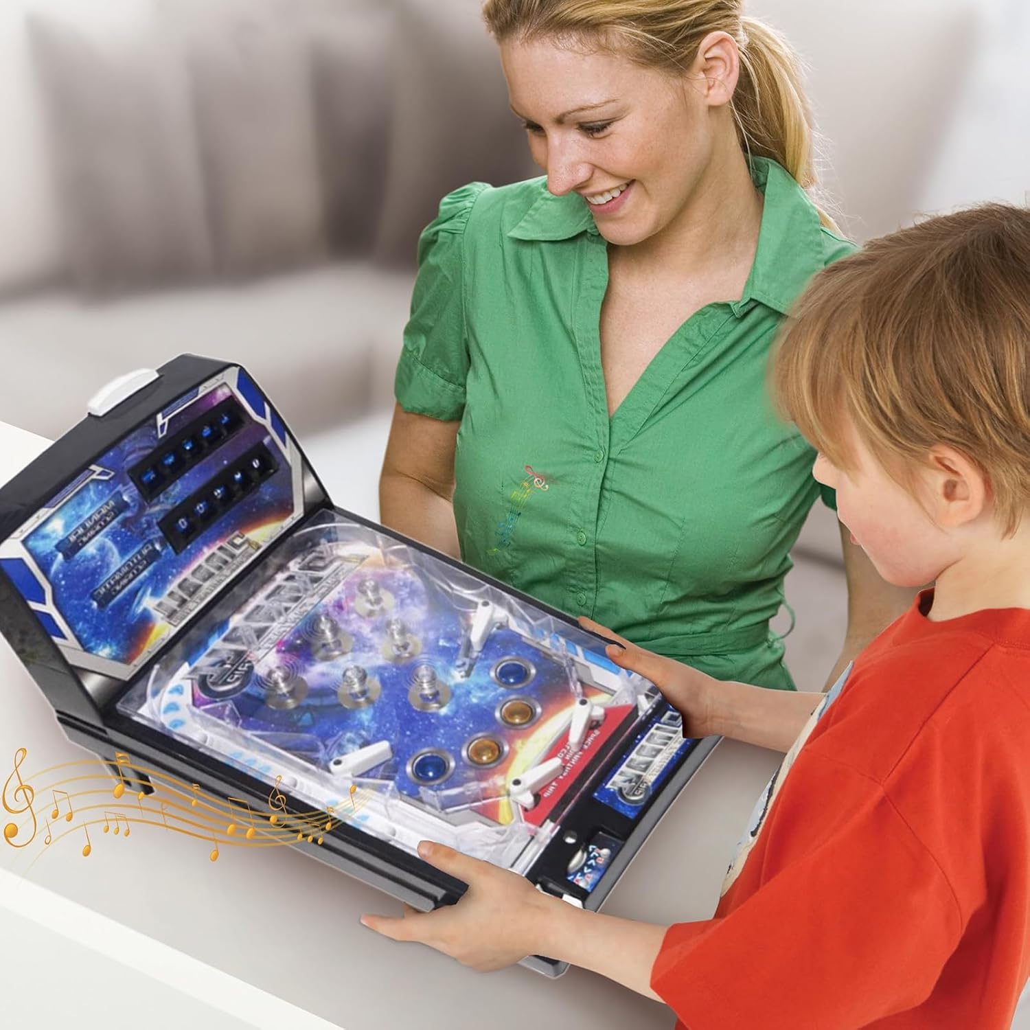 Mini Pinball Games for Adult and Kids, Electronic Pinball Machine Toy with Lights, Sound and Digital Scorekeeper, Portable Tabletop Pinball Toy - Image 2