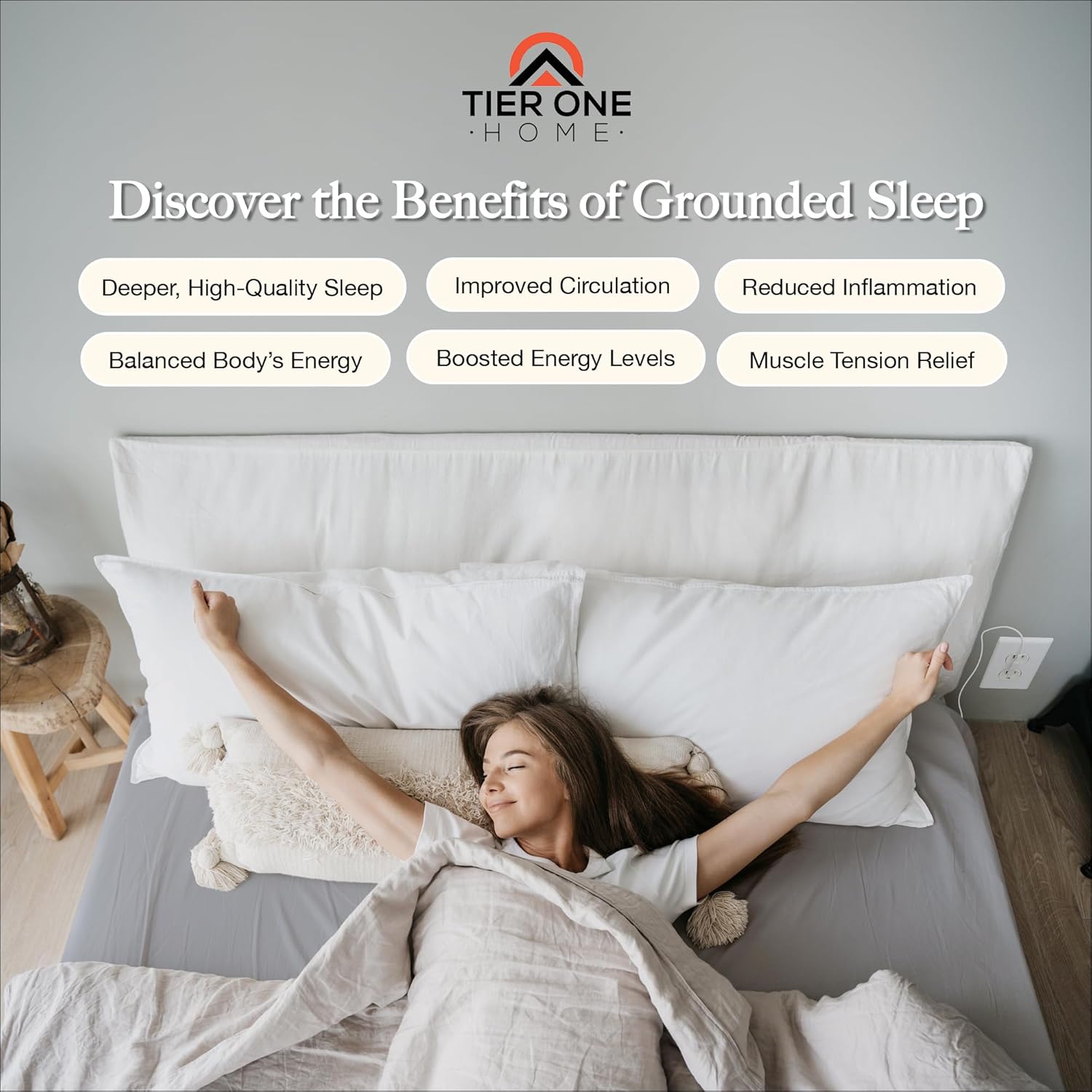 Fitted Grounding Sheets for Earthing, 5% Silver Fiber + 95% Certified Organic Cotton for Better Sleep and Pain Relief. Deep Pockets. Includes Grounding Wristband & Cords (King) - Image 3