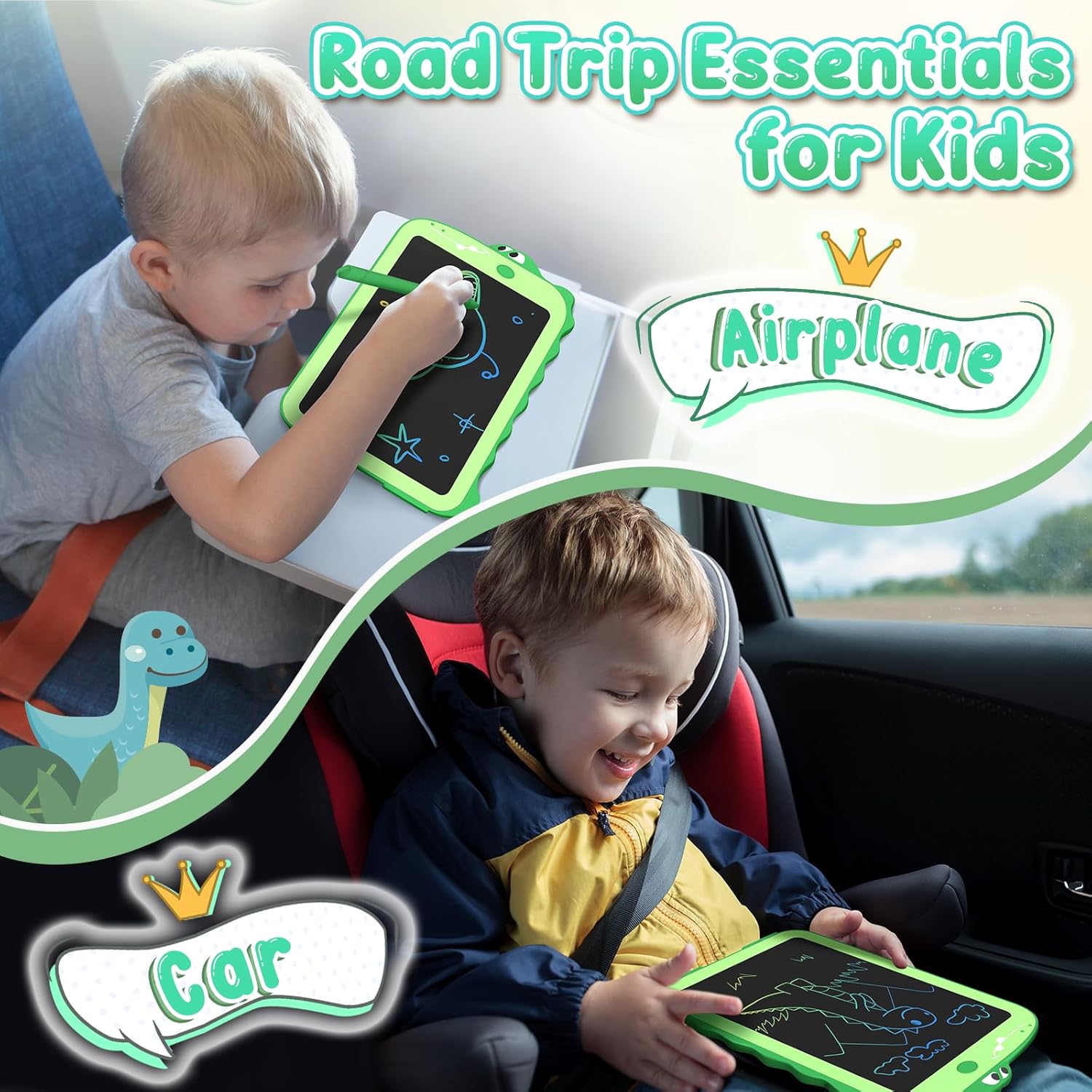 Easter Gifts for Kids LCD Writing Tablet for Kids Toys 8.5" Toddler Toys Learning Drawing Board Dinosaur Toys for 3 4 5 6 7 Year Old Boys Girls Birthday Gifts Idea Light Doodle Pad - Image 5