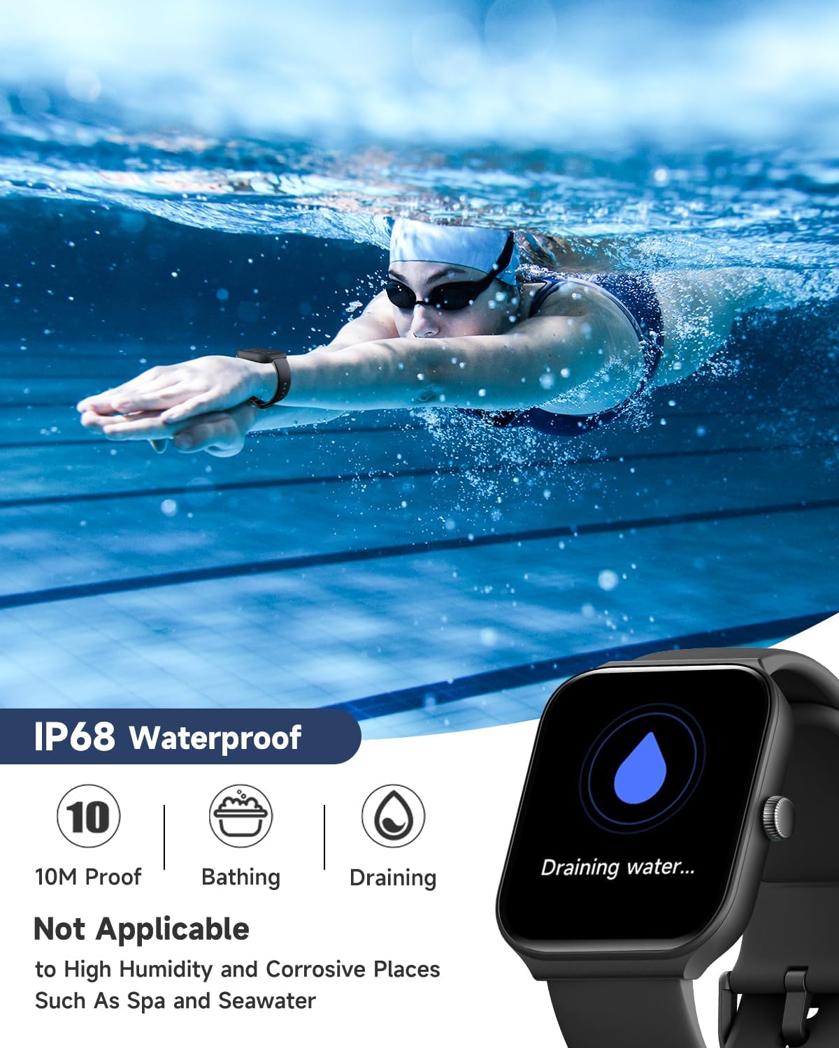 Smart Watch for Men Women Alexa Built-in, 1.95" Fitness Tracker with Answer/Make Calls, IP68 Waterproof/Heart Rate/Sleep Tracker/100 Sports, Fitness Watch Compatible Android iOS - Image 8