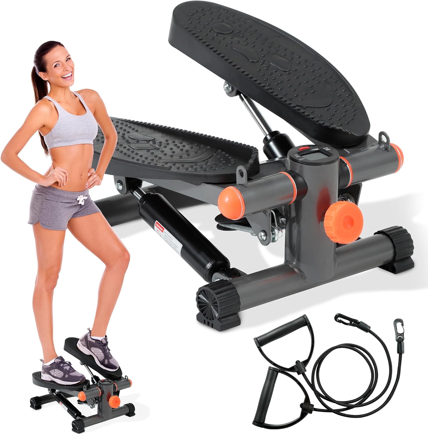 Mini Stair Stepper for Exercise at Home Stair Stepper with Resistance Bands Exercise Equipment for Home Stair Climber Stepper Machine for Home Gym Cardio Equipment for Full Body Workout - Image 2