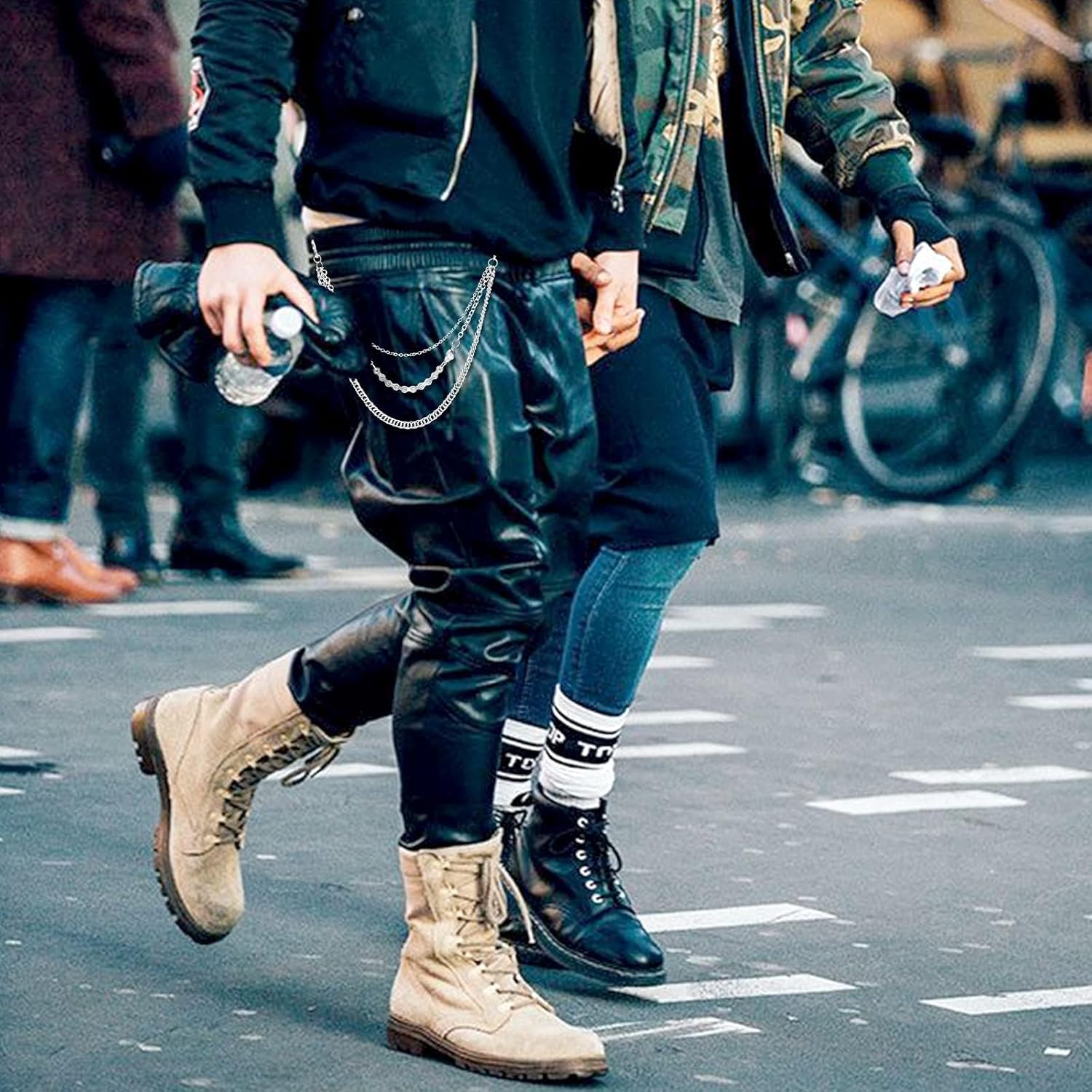 Pants Chain for Men Women,Biker Skull Chain Wallet,Long Cool EMO Punk Trousers Pocket Belt Key Chains for Hip Hop Rock Jean Gothic - Image 5
