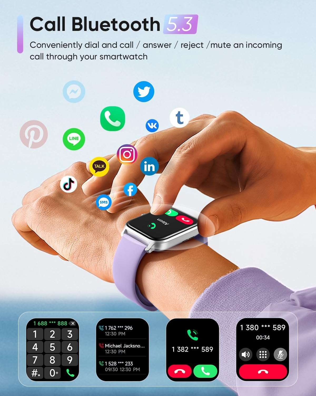 Fitpolo Smart Watches for Women Men, Alexa Built-in 1.8" Fitness Tracker Watch for Android iOS, Waterproof Activity Trackers with 100 Sports, GPS via Phone, Heart Rate Sleep SpO2 Monitor - Image 3