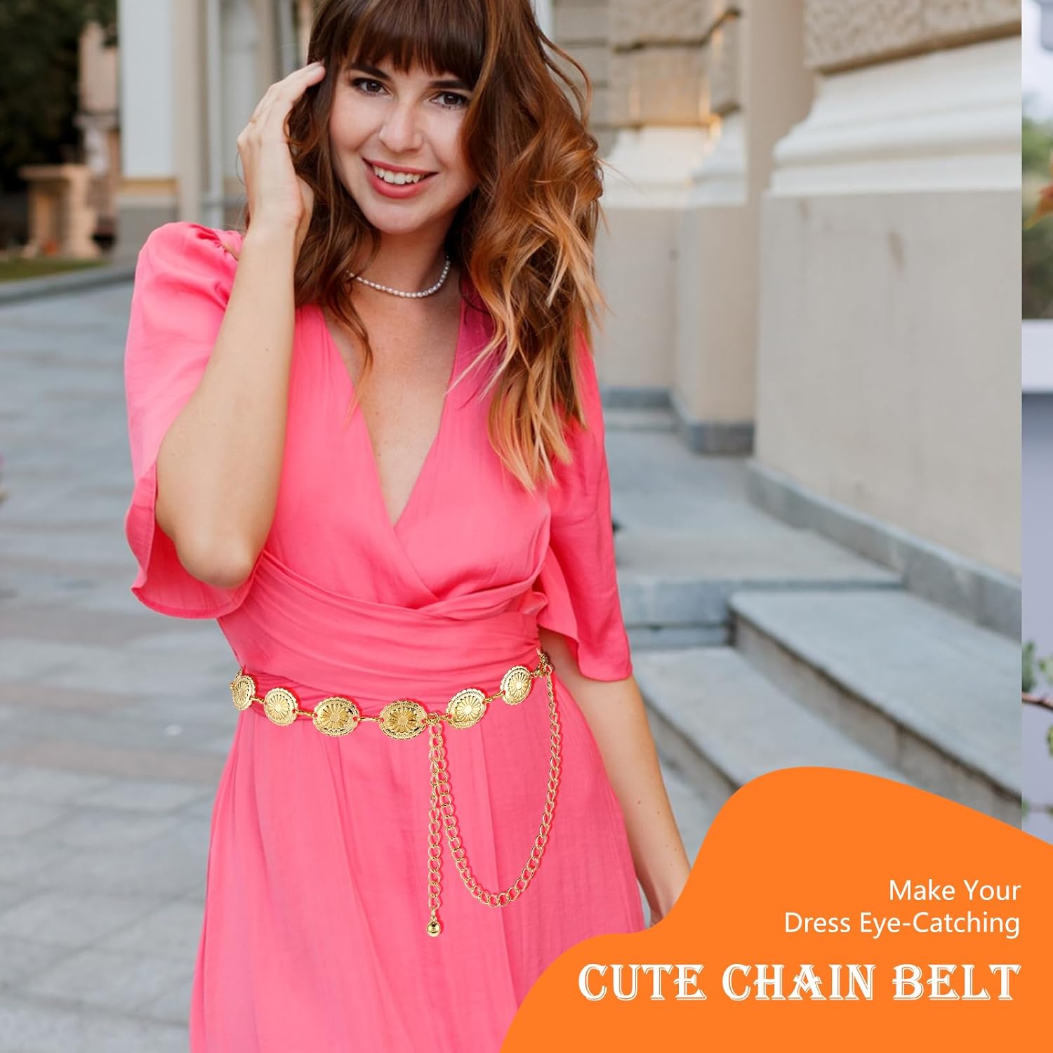 Western Metal Concho Belt, Hollow Out Daisy Chain Belt Adjustable Boho Waist Chain Country Concert Outfit for Dress - Image 6