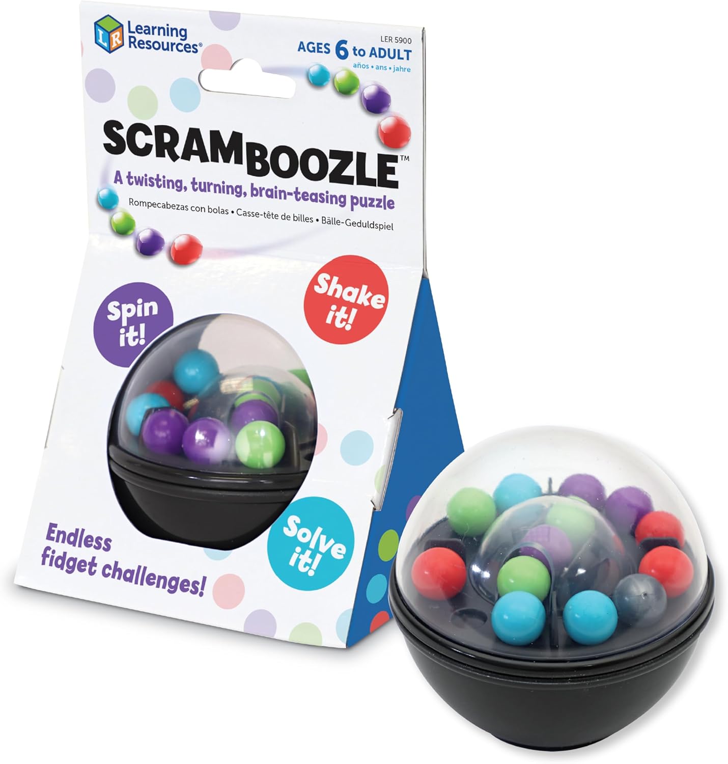Learning Resources Scramboozle Puzzle Ball - 3D Brain Teasers and Puzzle Games for Kids and Adults, Puzzle Sort Ball Game, Easter Basket Stuffers For Teens, Ages 6+ - Image 2