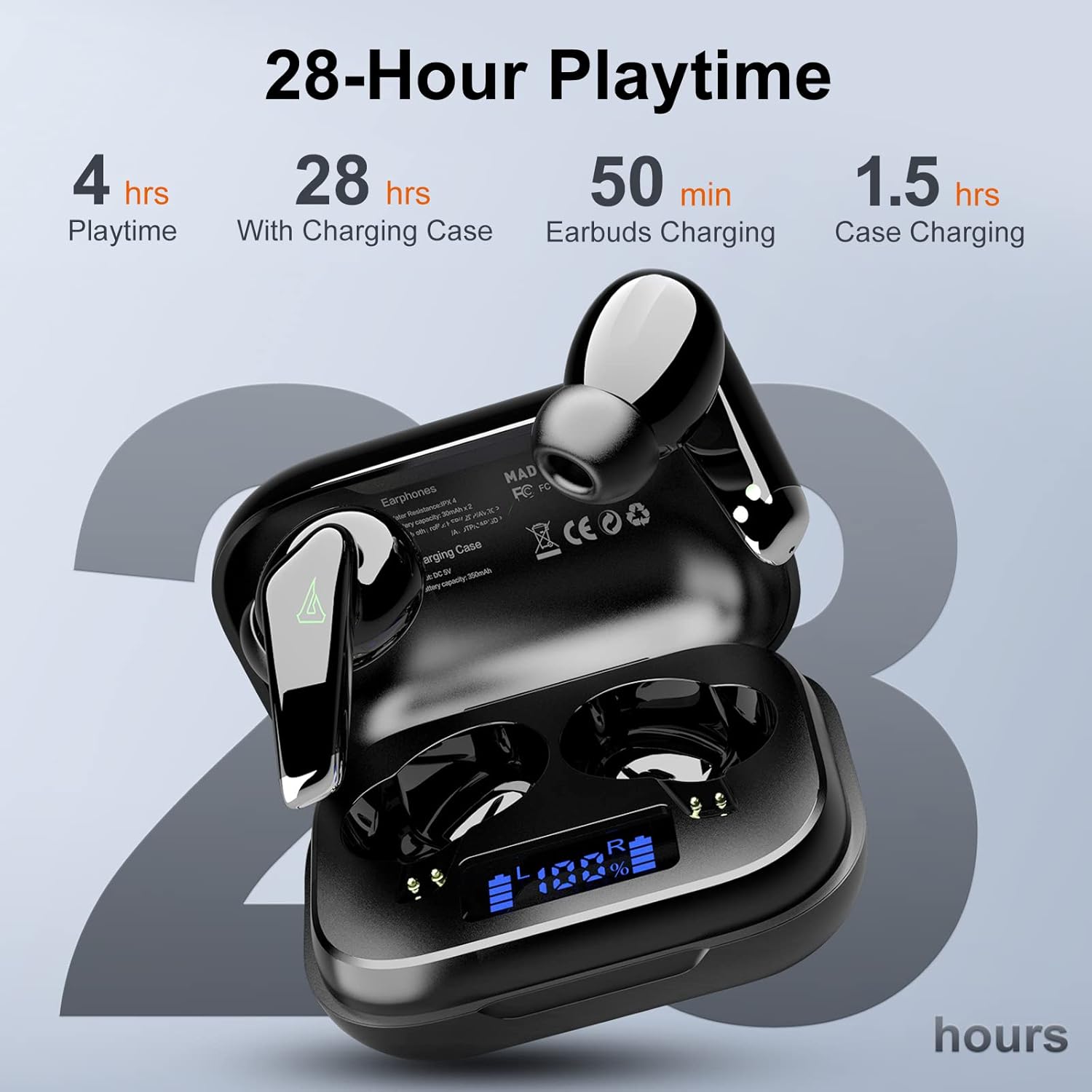 GTRACING True Wireless Earbuds Bluetooth Headphones,HiFi Stereo with Noise Cancelling Microphone, SweatProof Dual Bluetooth 5.3 Headset for Gaming Sports and Working - Image 5