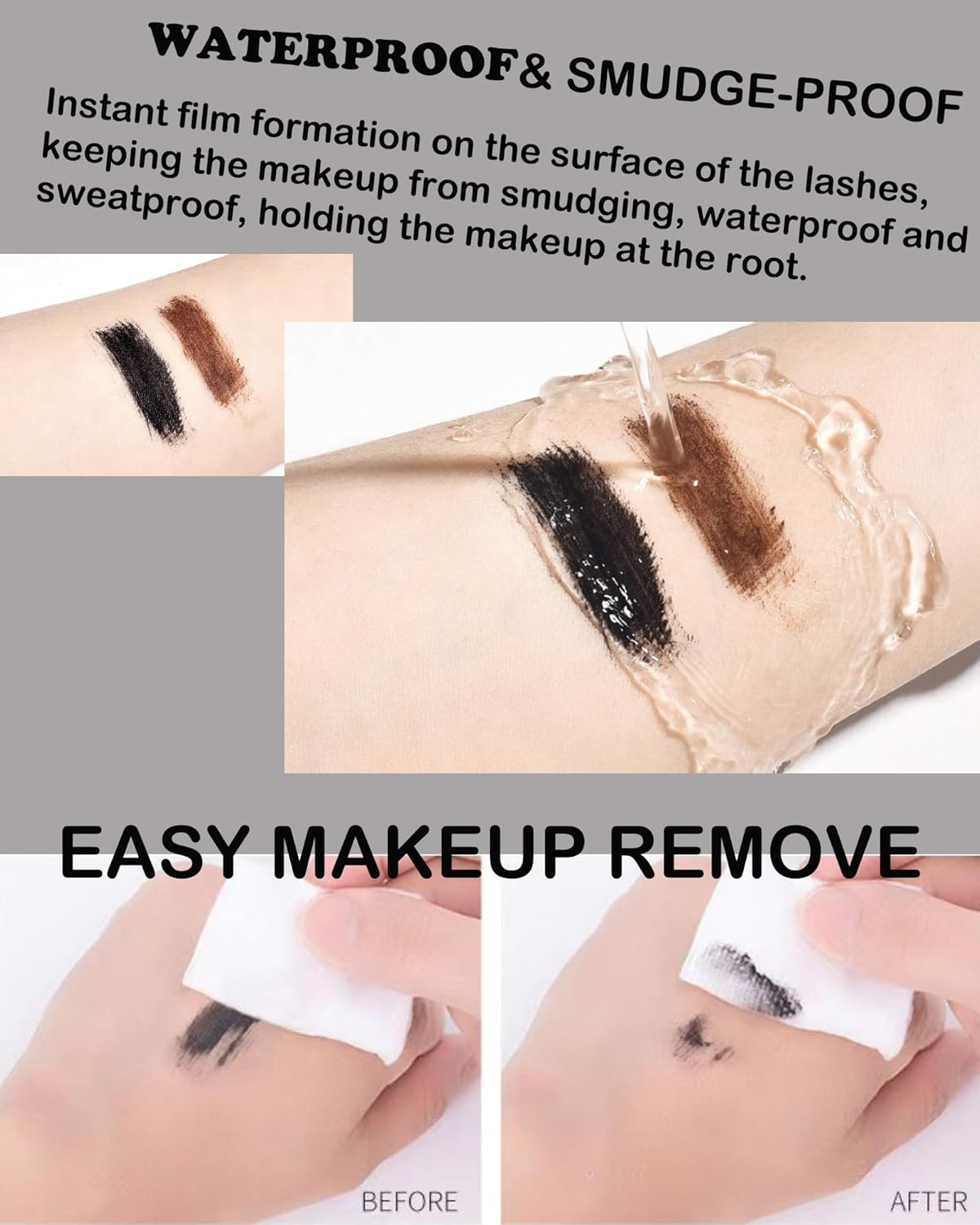 Brown Mascara for Older Women 60 Plus,Waterproof Prime Mascara Volume and Length for Mature Women with Thinning Lashes,No Clumps,Long Lasting Hypoallergenic Mascaras For Sensitive Makeup - Image 5