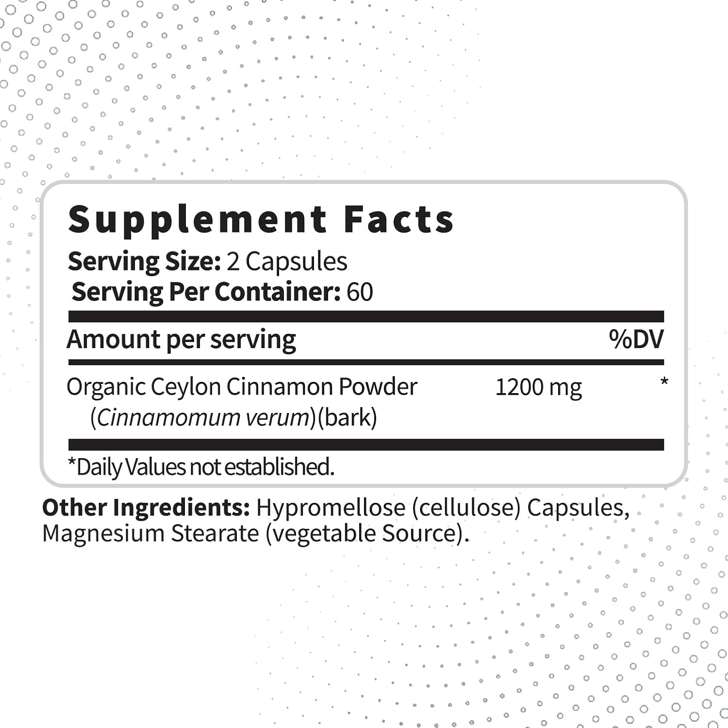 Type Zero Ceylon Cinnamon Capsules (1200mg | 120 Capsules) - Natural, Non-GMO, Gluten Free, Organic Cinnamon Supplement - Image 3