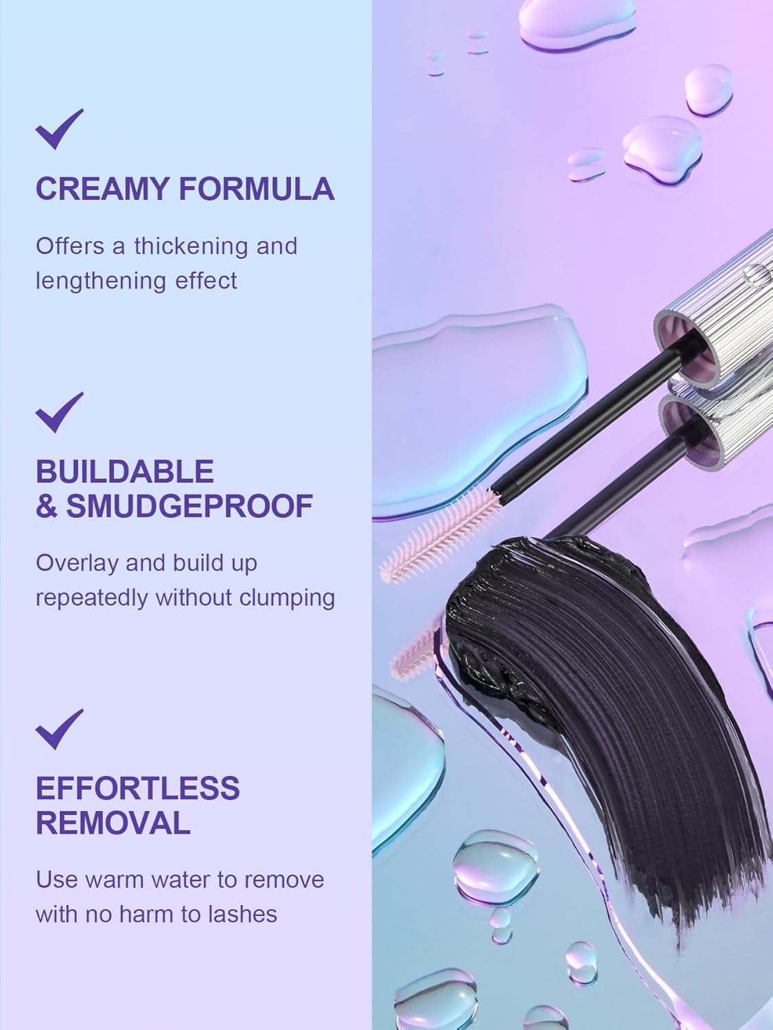 SHEGLAM Flutter Wink Volumizing Mascara Lash Extensions Tubing Mascara Length and Lift-Black - Image 5
