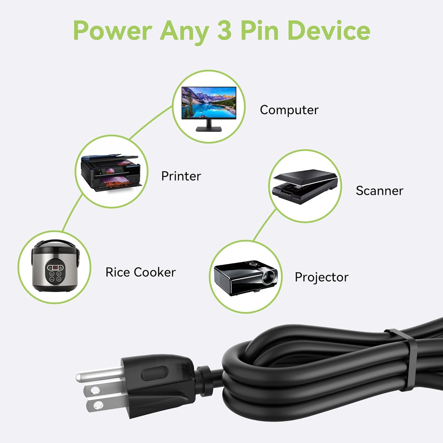 AC in Power Cord for AXV Mini Slim Boat Vibration Plate Exercise Machine Body - Image 3