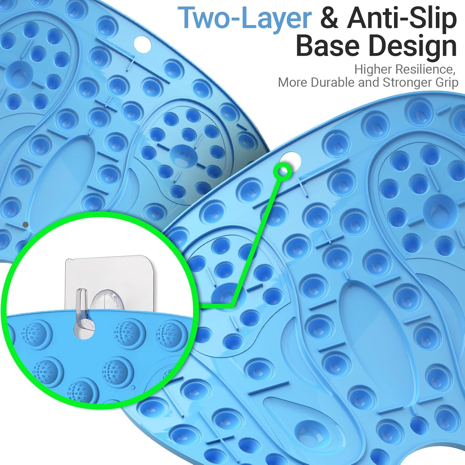 Foot Massage Mat, Reflexology Mat with Magnetic Therapy, Foot-Shaped Acupressure Pad for Feet Relaxation, Standing Desk Mat Pressure Point Mat for Pain, Fatigue and Stress Relief (Blue) - Image 7