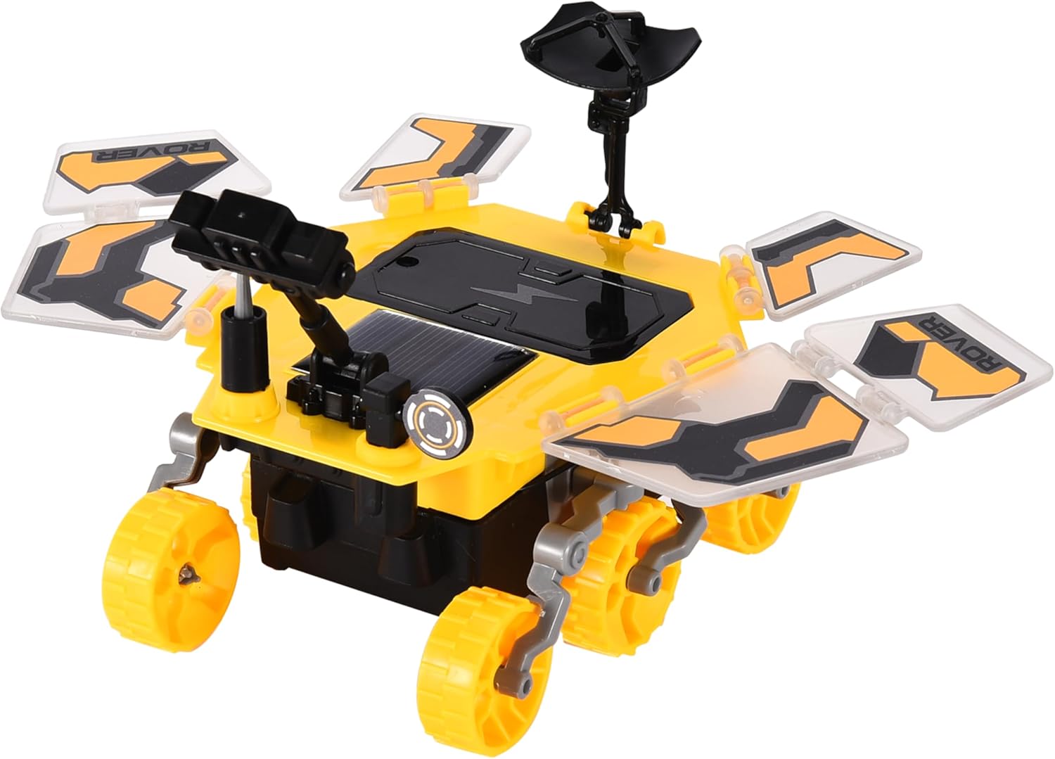 Dazmers Solar Robot Kit - Space Rover STEM Building Toys - Kids DIY Solar Power Robot Car with Gears, Screws, Solar Panels - Explore Solar Energy - Yellow and Black, 8.85x5.51x2.75 inches - Image 2