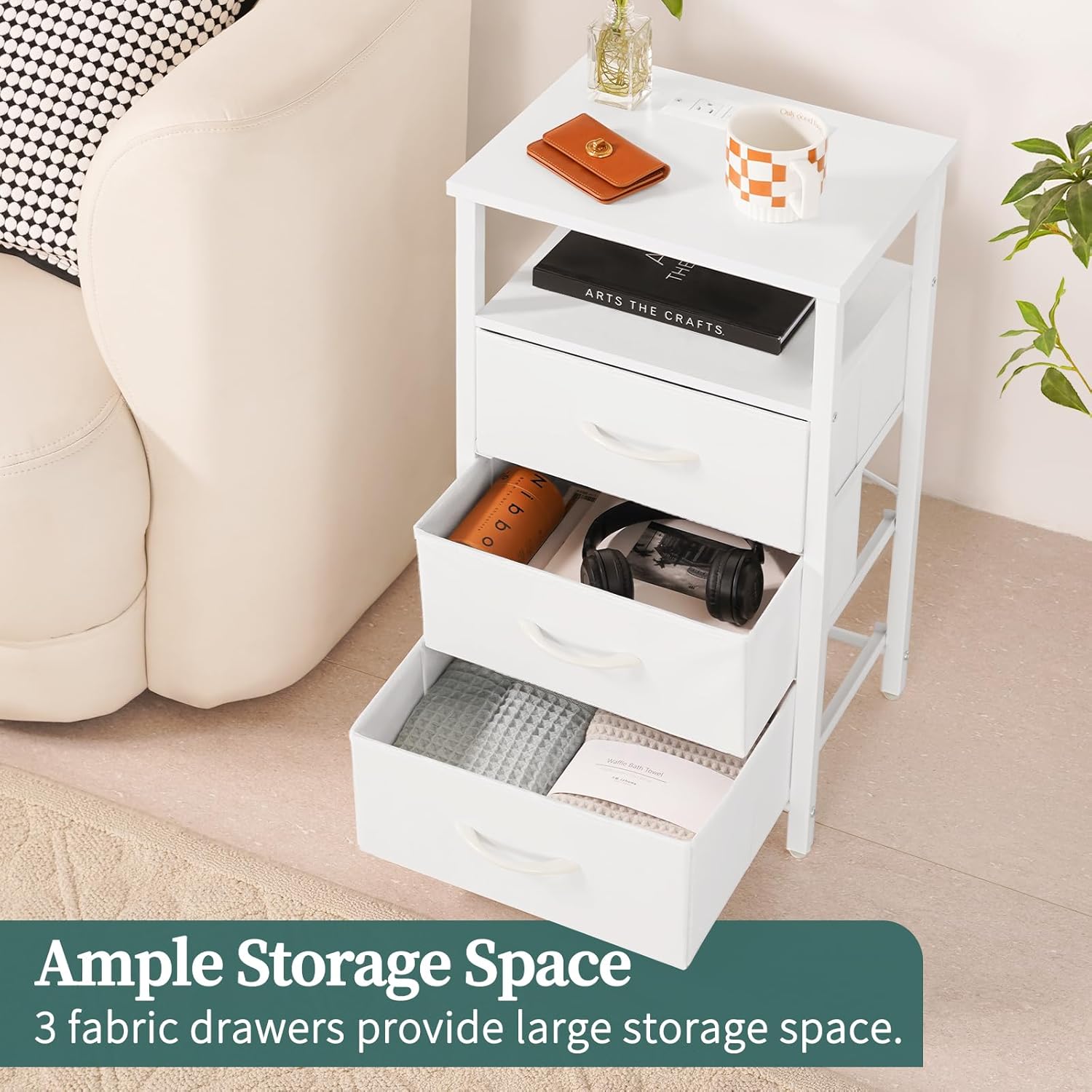 Yoobure Tree Bookshelf - 6 Shelf, Night Stand with Charging Station - Image 10