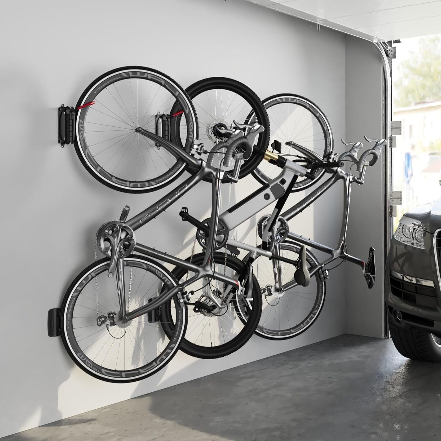 2 Pack Swivel Bike Wall Mount, Vertical Bike Rack Garage, Bike Hangers for Garage,Bicycle Storage Hangers for Garage | Mountain Bike Stand Wall Mount Space Saving Holds Up to 66 lbs - Image 6