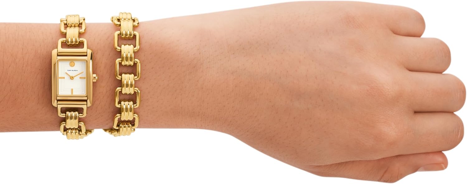 Tory Burch Women's Eleanor Mini Double Wrap Stainless Steel Bracelet Watch - Image 5