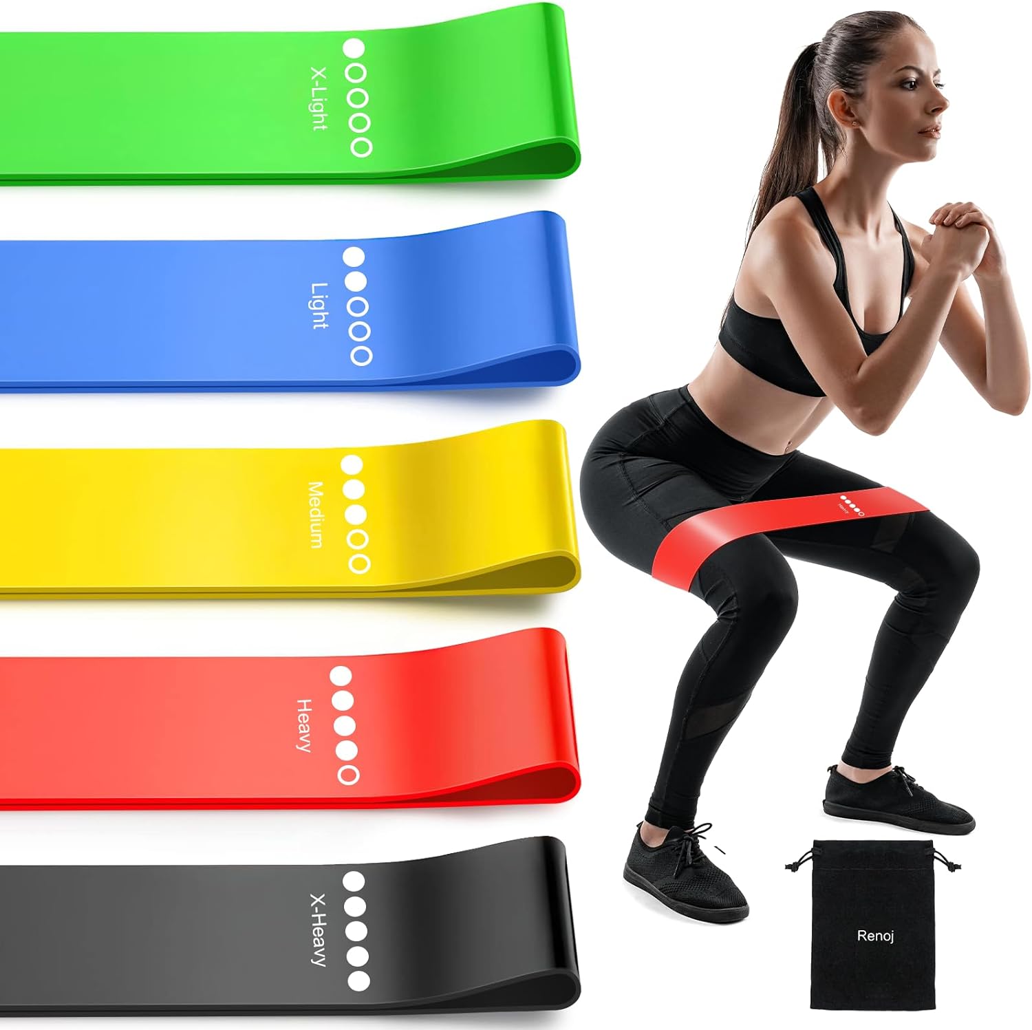 Resistance Bands for Working Out, Elastic Exercice Loop Bands for Physical Therapy, Yoga Starter Set of Stretch Bands for Booty Legs, Pilates Flexbands - Image 2
